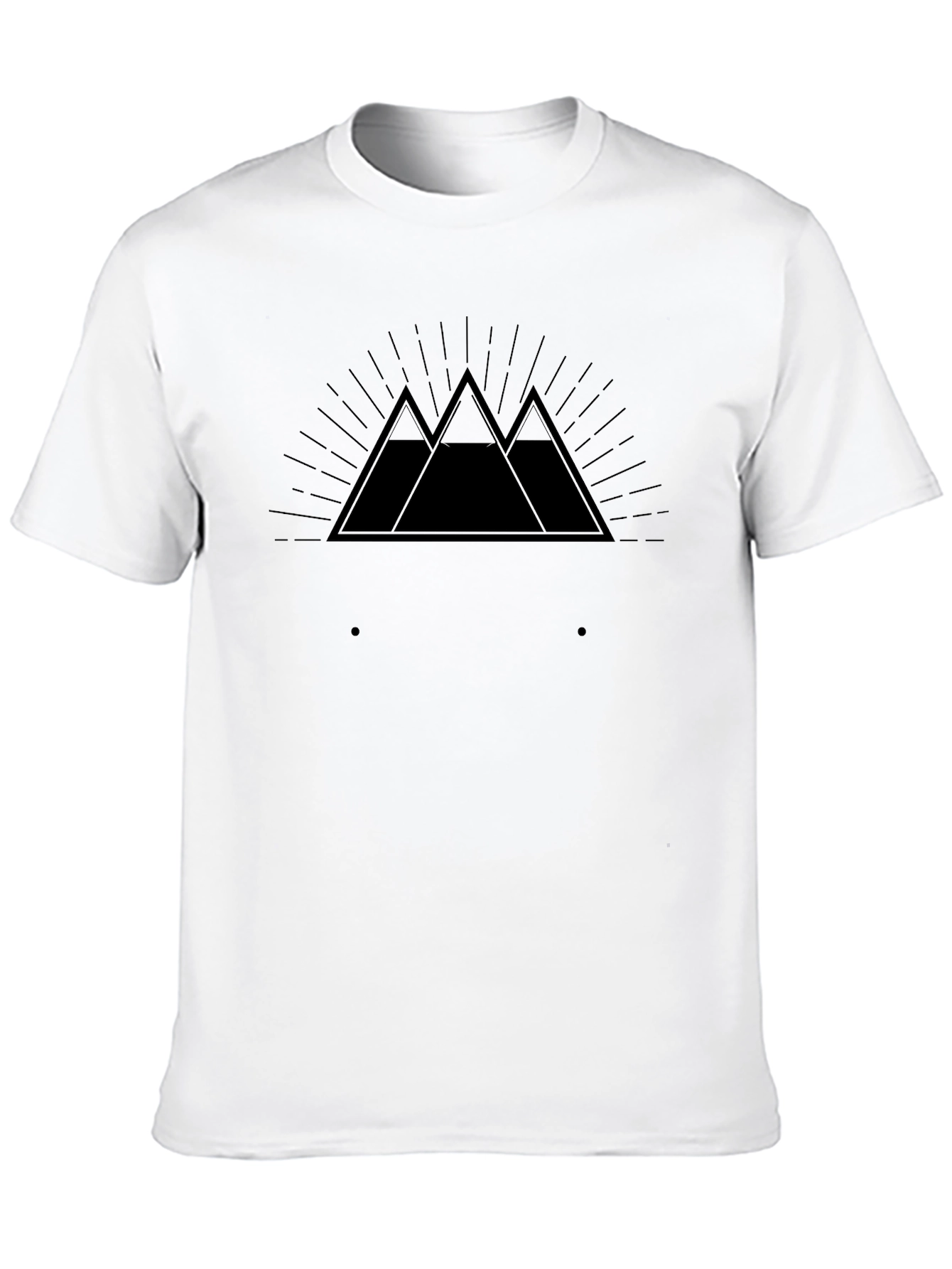 Mens Black Graphic Tee - Mountain Range Design