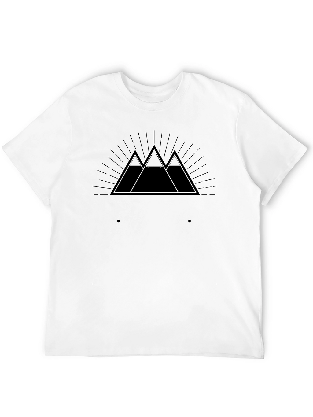 Mens Black Graphic Tee - Mountain Range Design