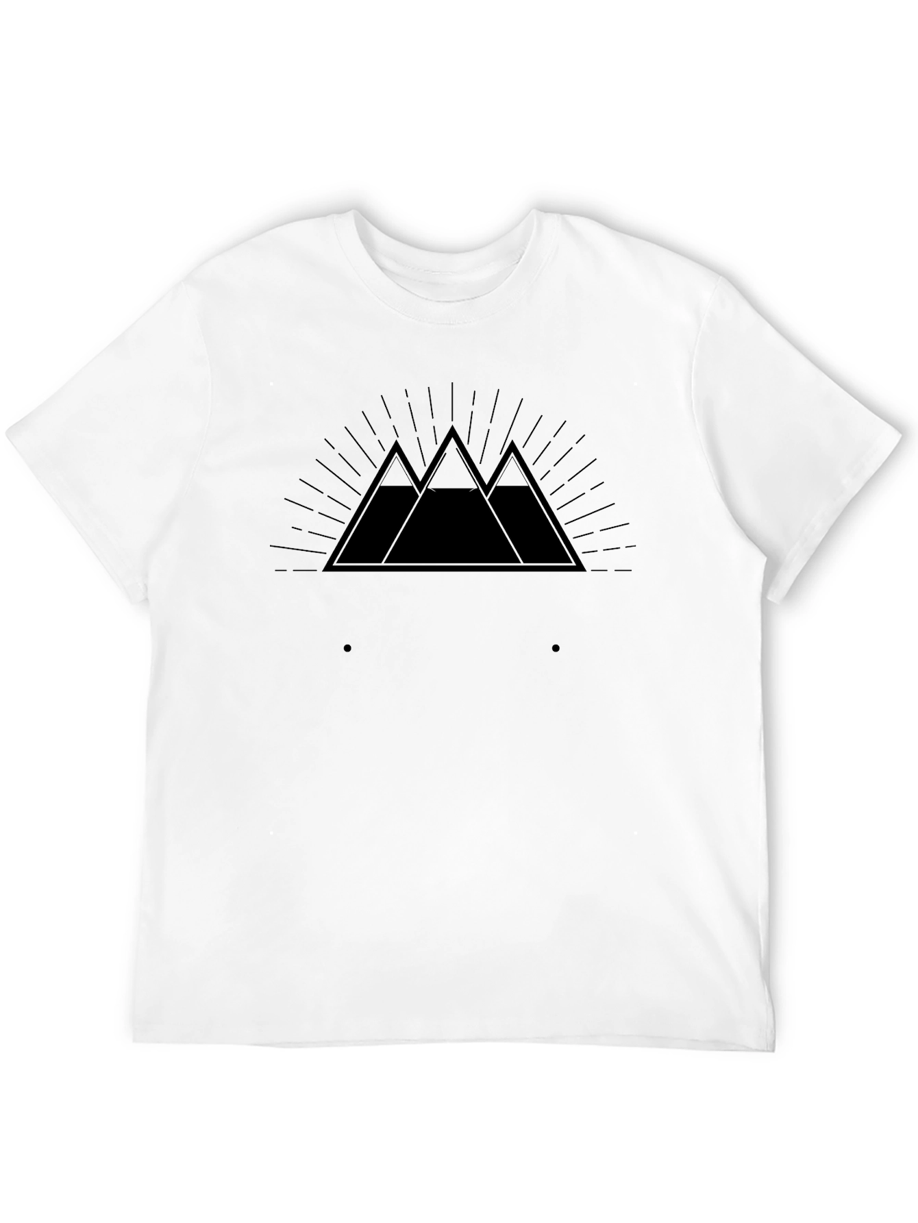 Mens Black Graphic Tee - Mountain Range Design