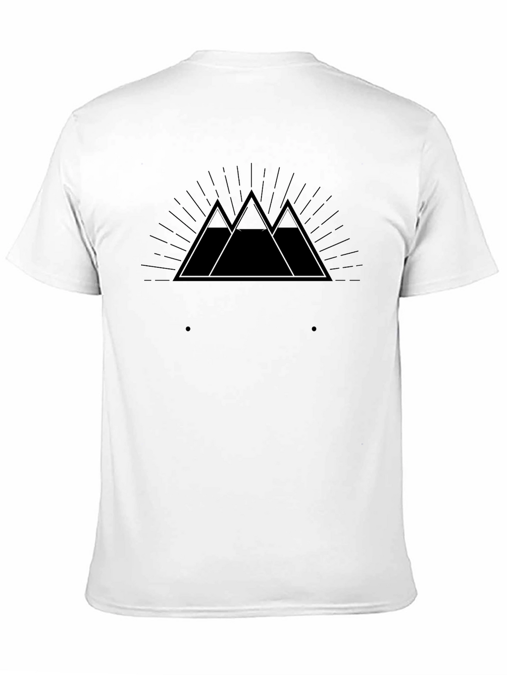 Mens Black Graphic Tee - Mountain Range Design