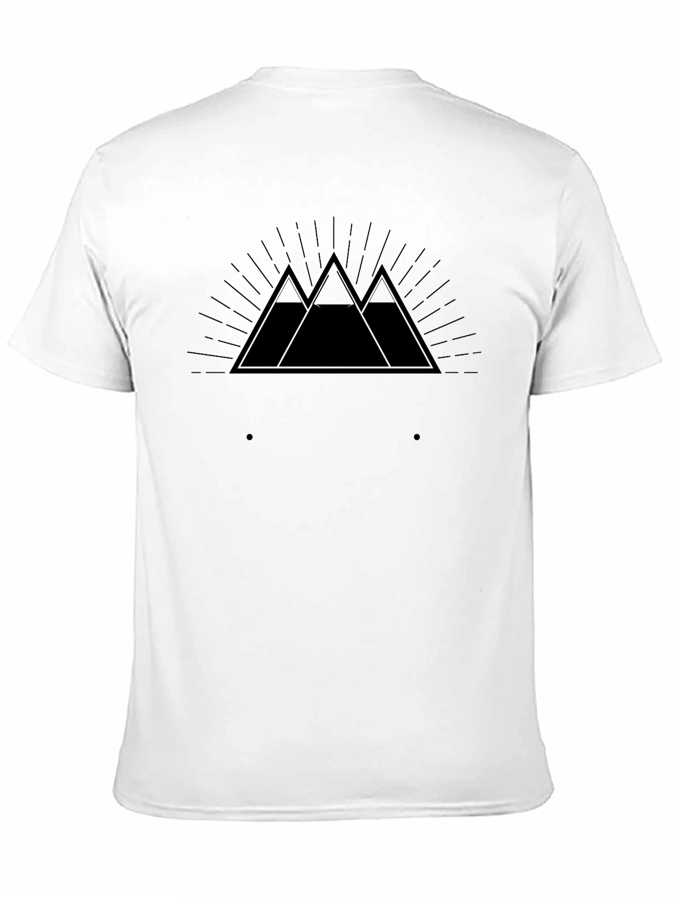 Mens Black Graphic Tee - Mountain Range Design