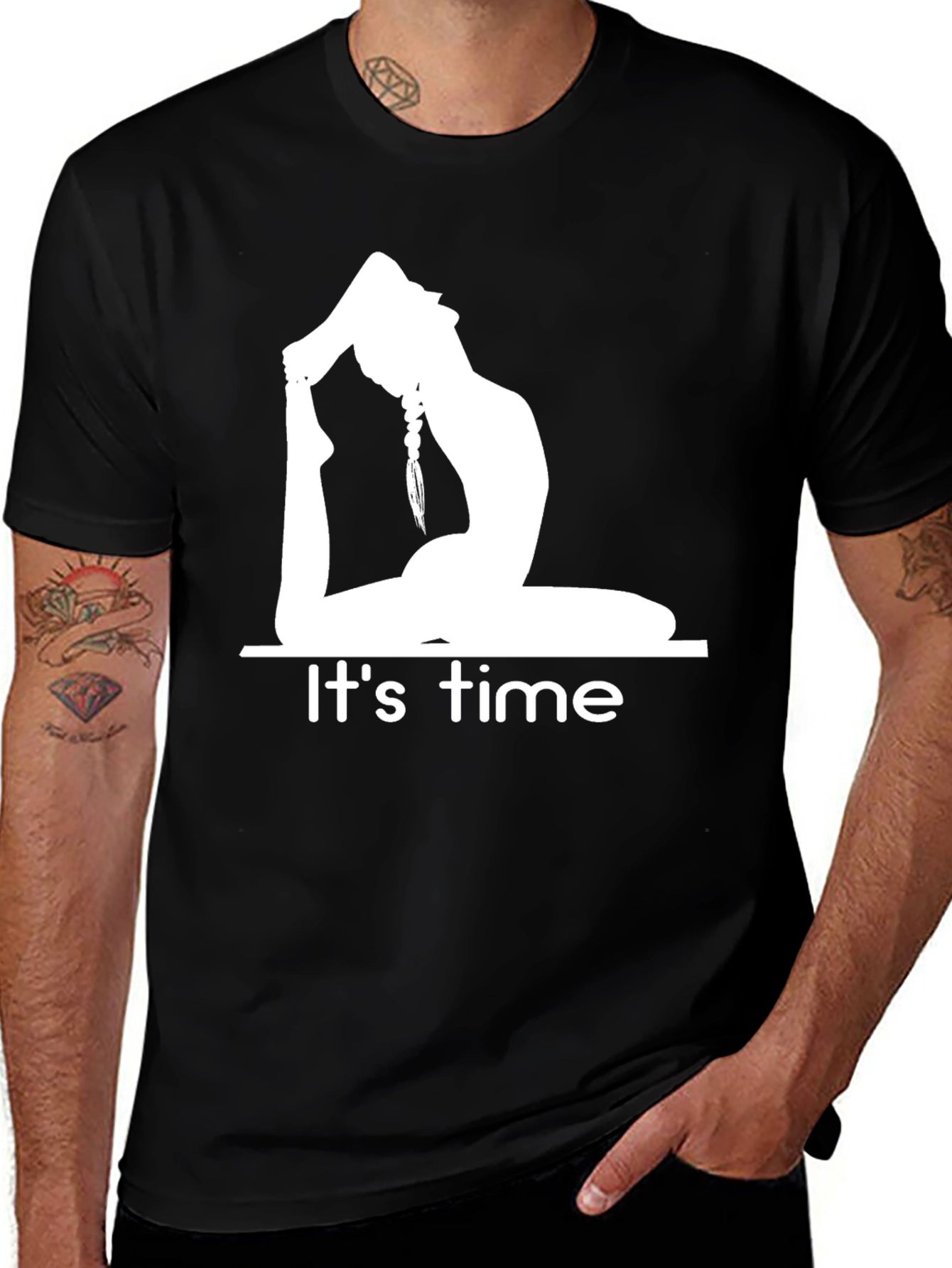 Yoga Time T-Shirt - Black Cotton Blend