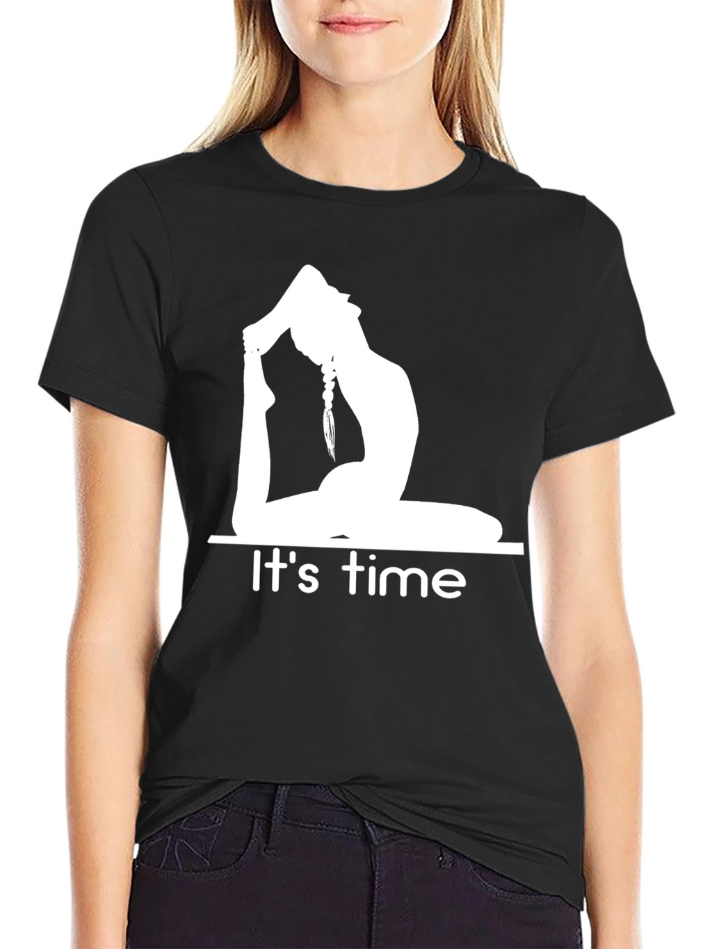 Yoga Time T-Shirt - Black Cotton Blend