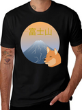 Mt. Fuji Doge T-Shirt - Black Graphic Tee