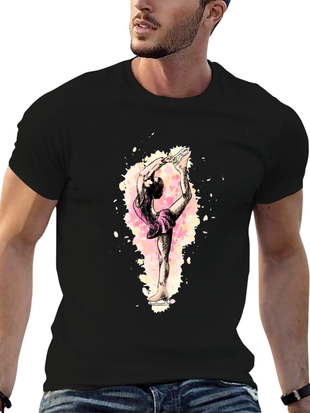 Figure Skater Graphic Black T-Shirt