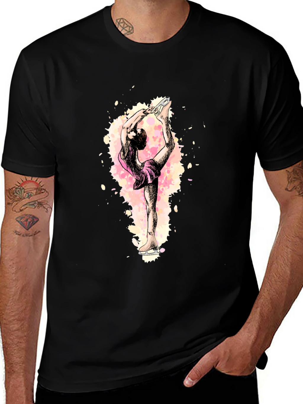 Figure Skater Graphic Black T-Shirt