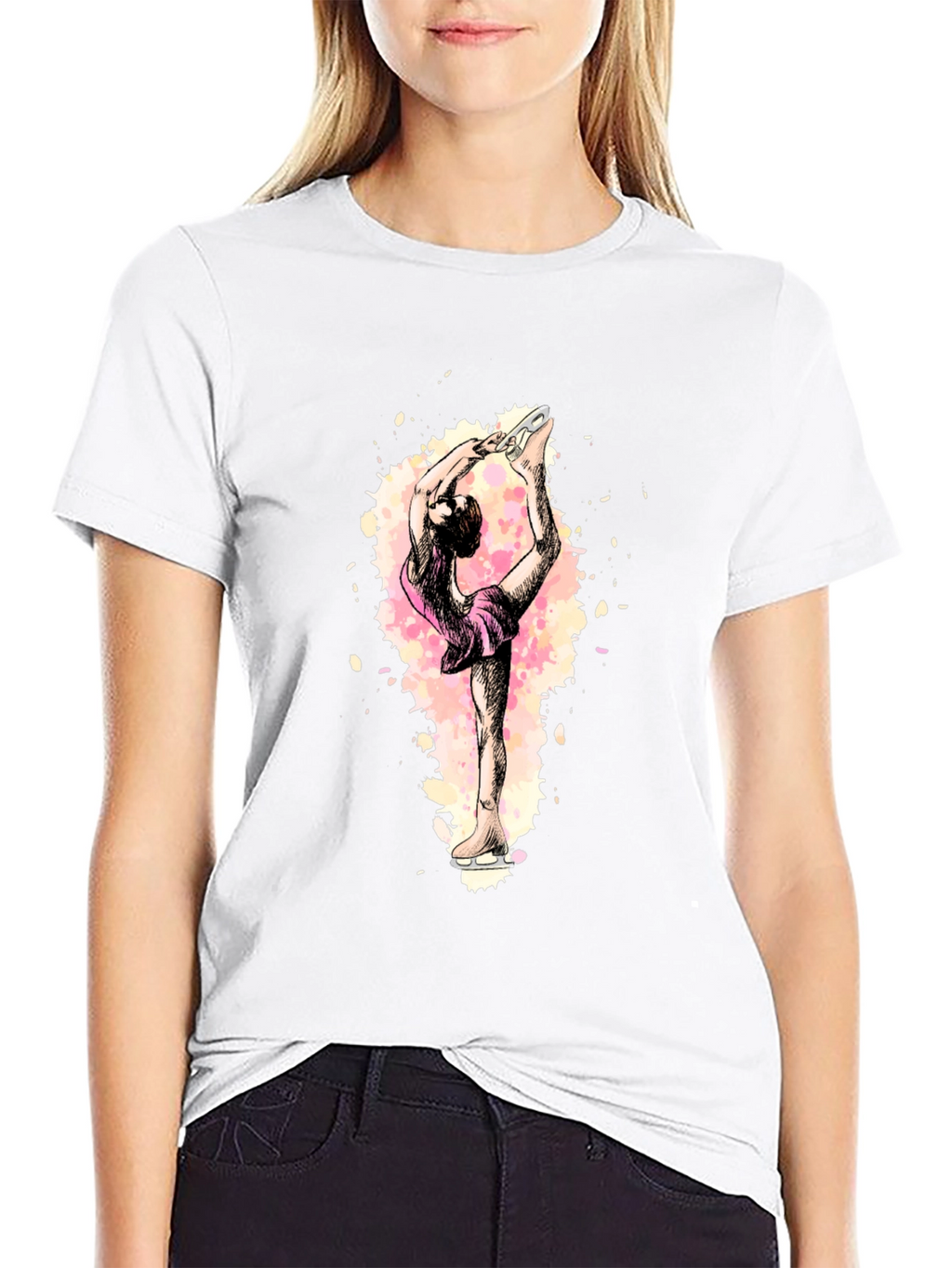 Figure Skater Graphic Black T-Shirt