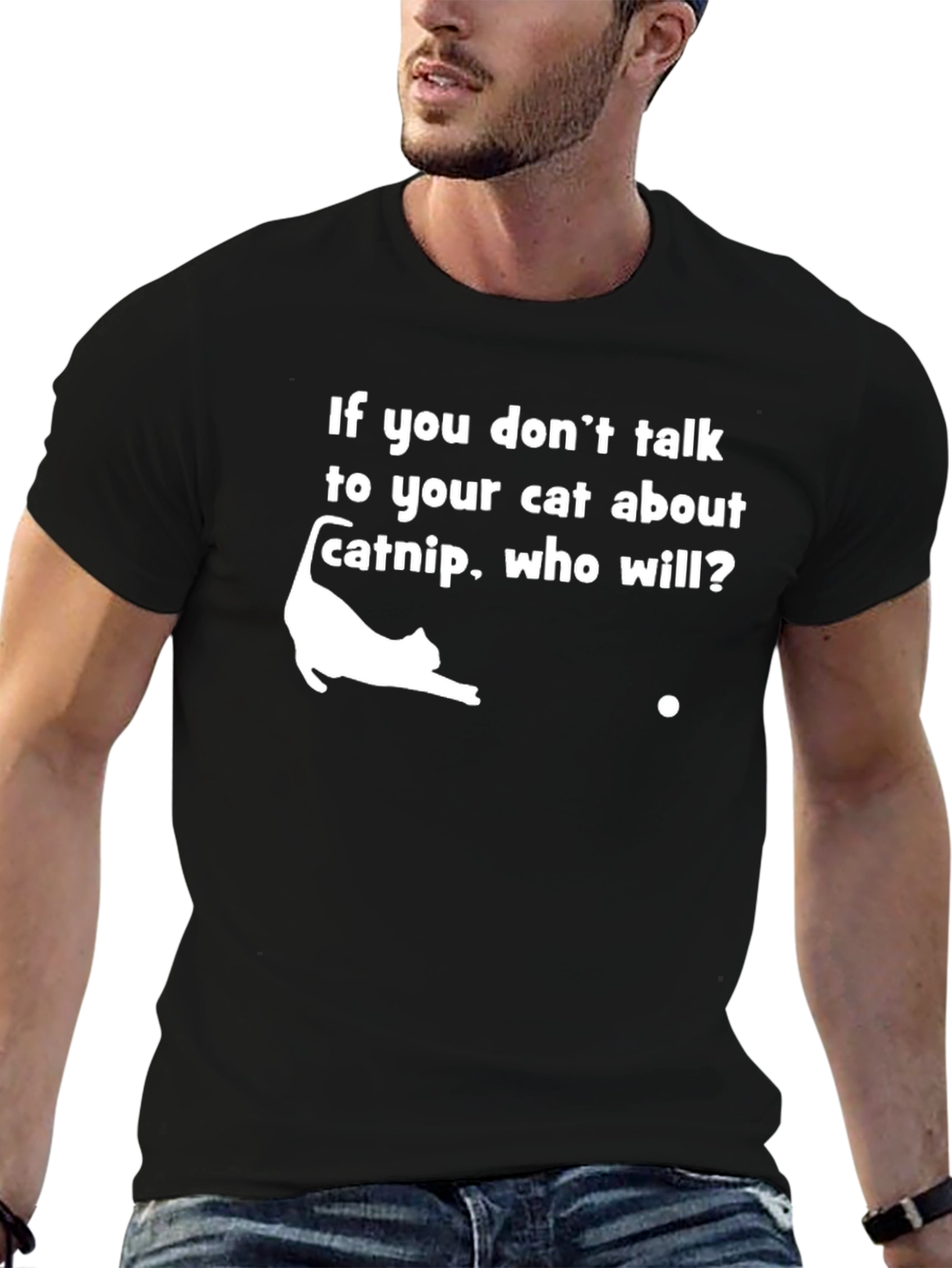 Catnip Cat Lover Graphic T-Shirt - Unisex Black Tee