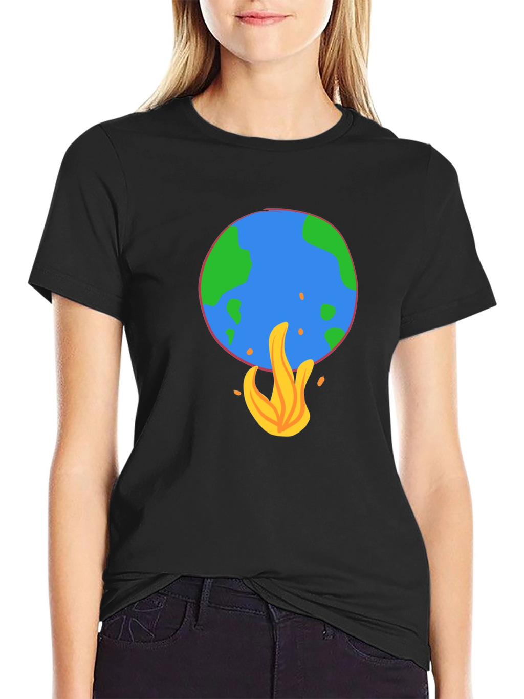 Earth on Fire Graphic Tee - Global Warming Awareness