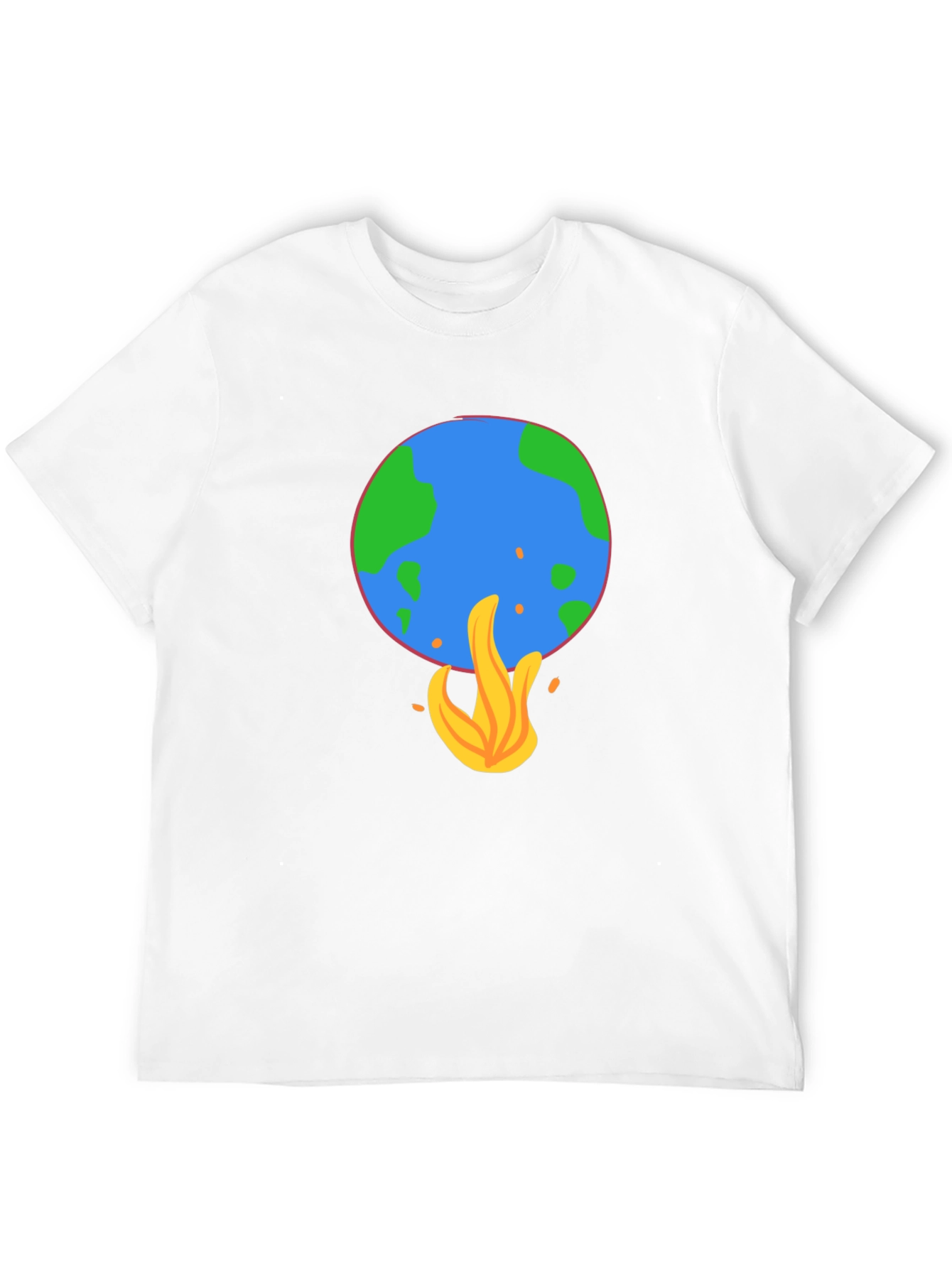 Earth on Fire Graphic Tee - Global Warming Awareness