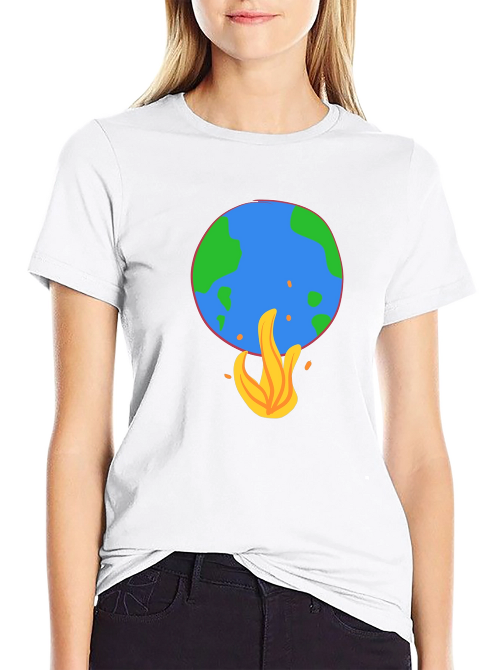 Earth on Fire Graphic Tee - Global Warming Awareness