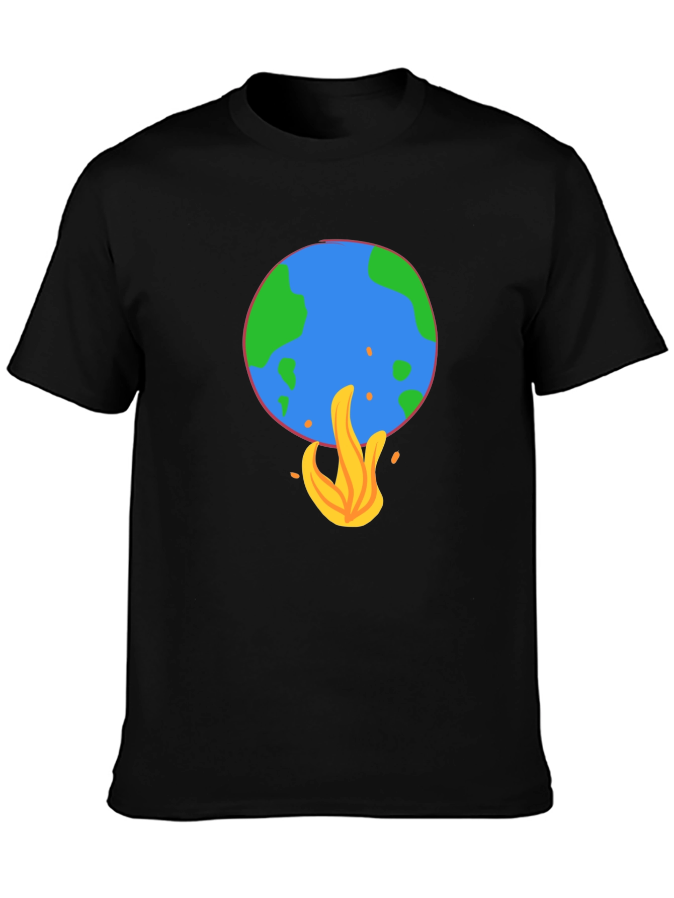 Earth on Fire Graphic Tee - Global Warming Awareness