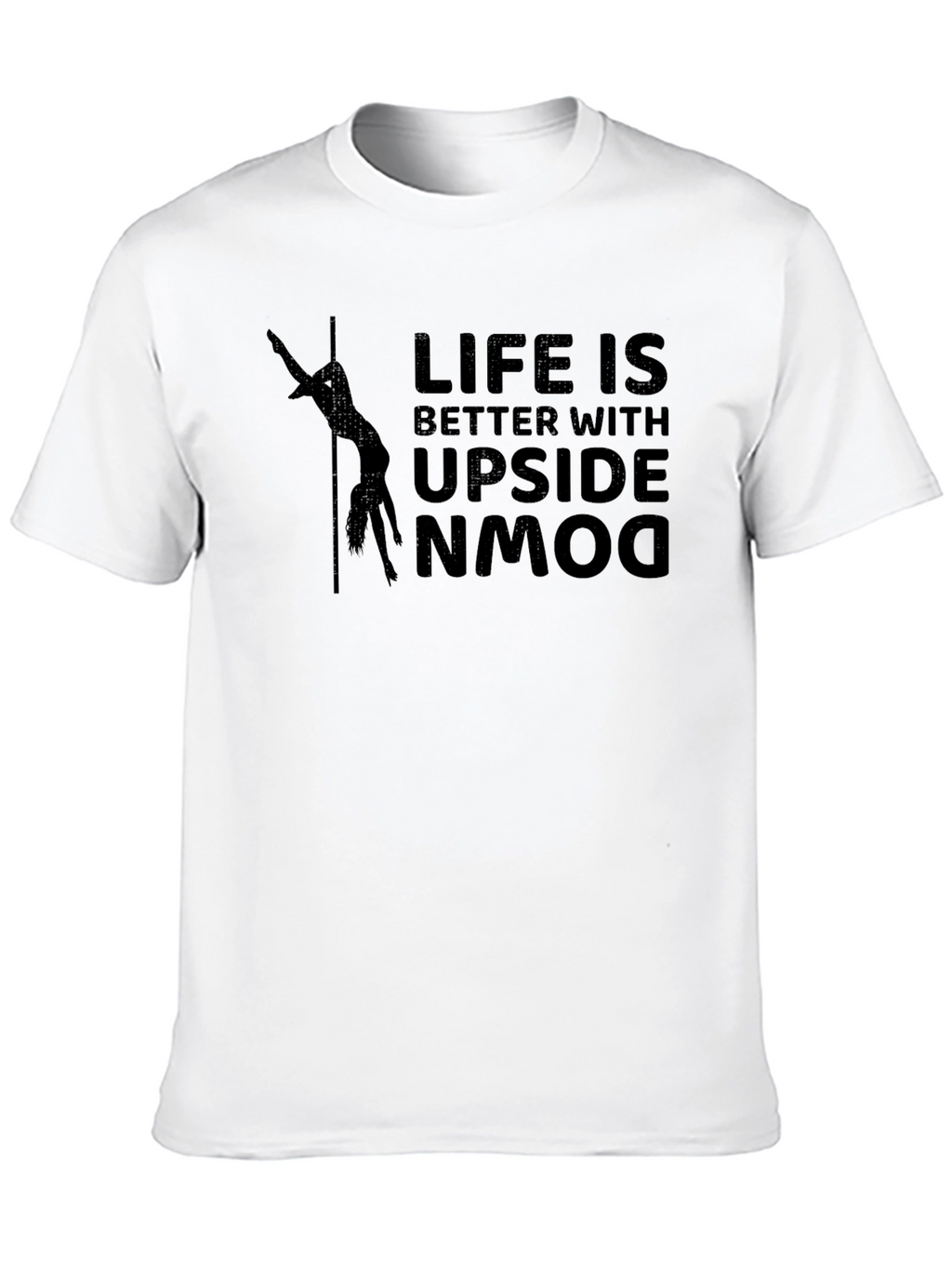 Life is Better Upside Down Black Graphic T-Shirt