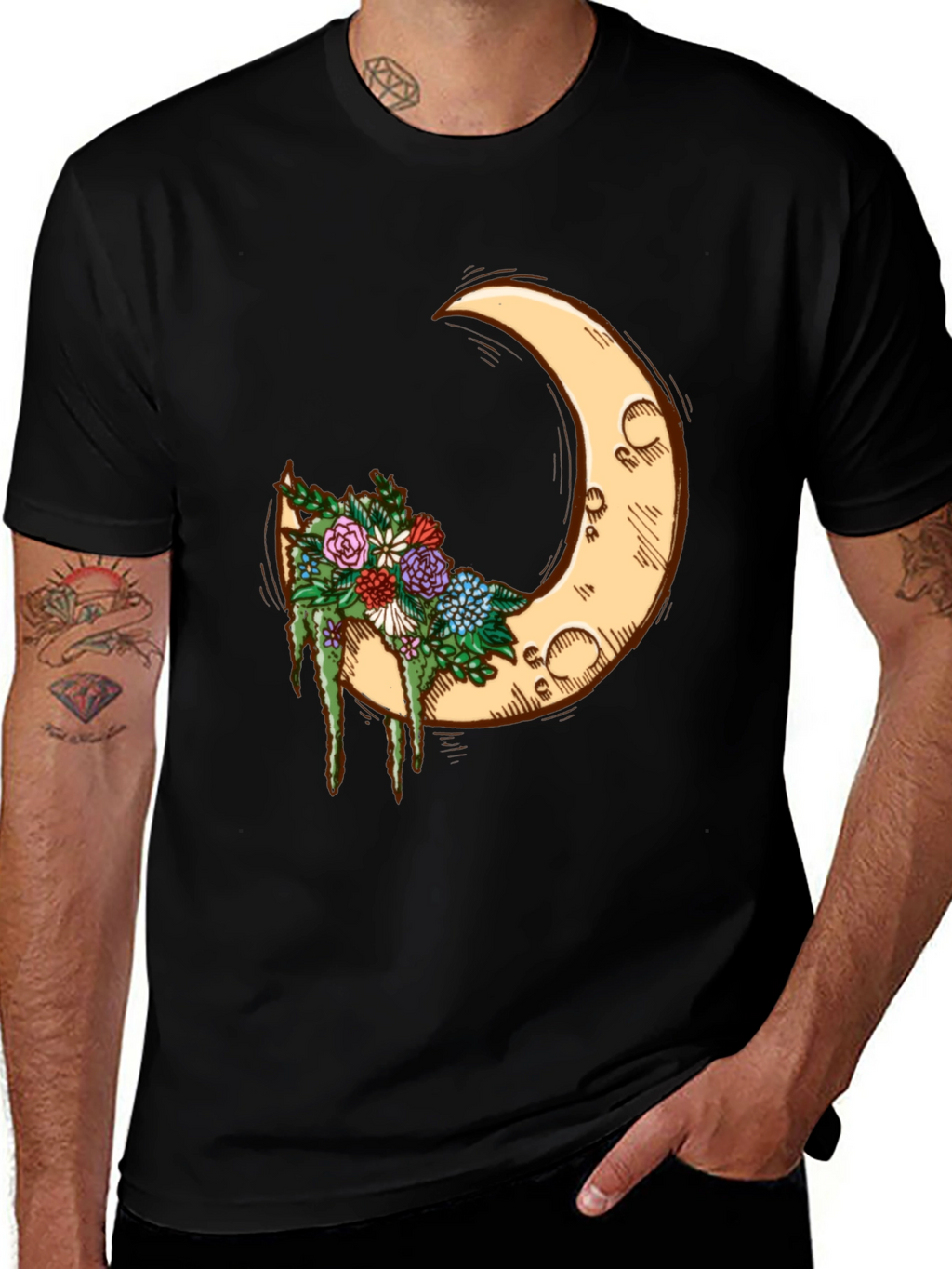 Crescent Moon Floral Tee