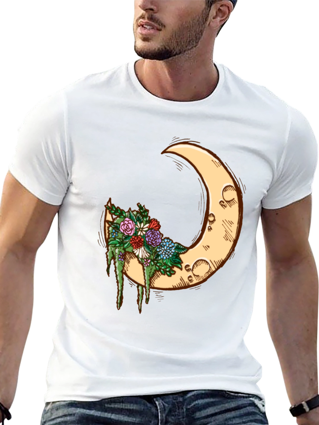Crescent Moon Floral Tee