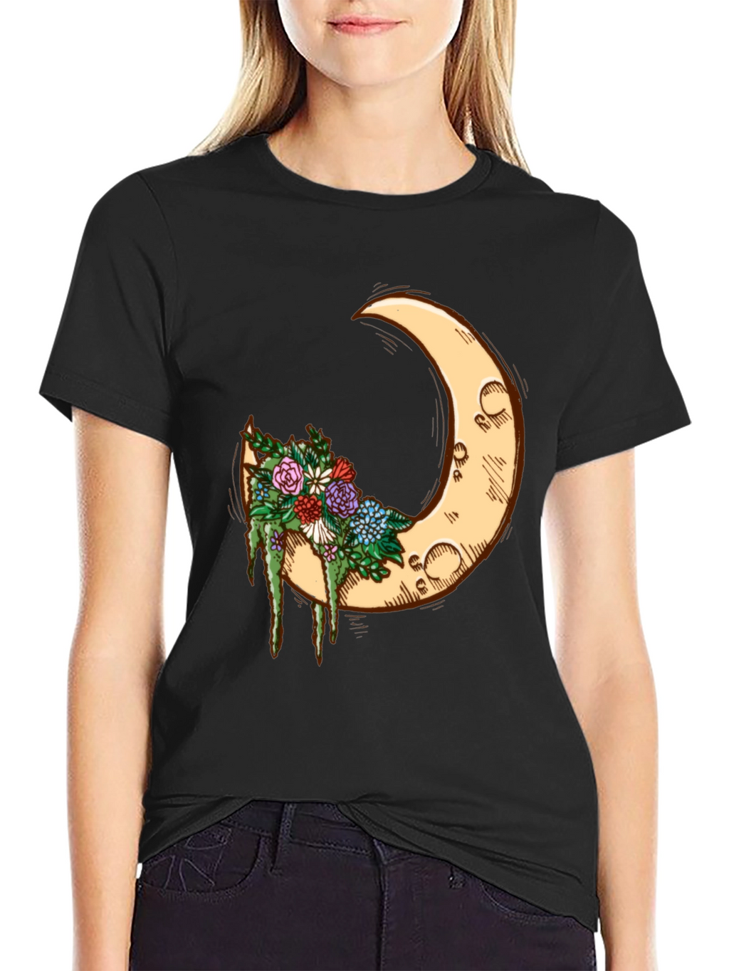 Crescent Moon Floral Tee