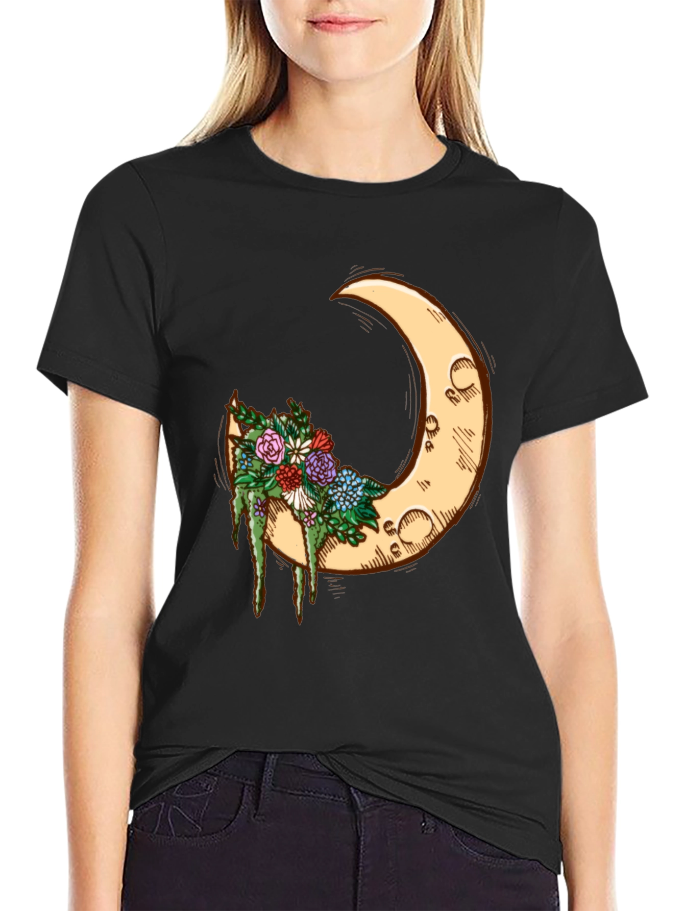 Crescent Moon Floral Tee