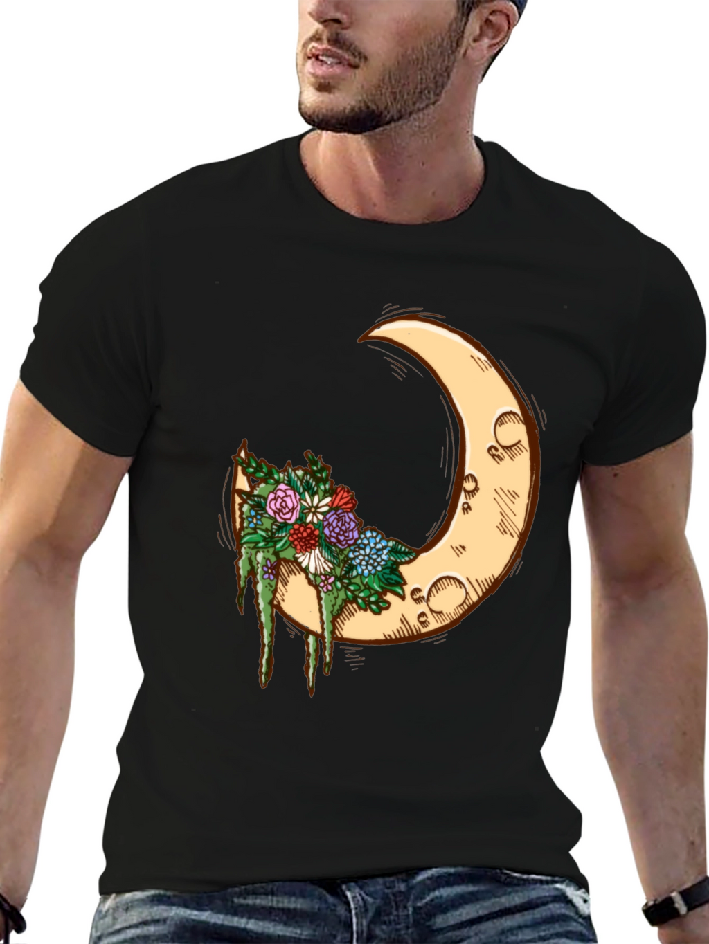 Crescent Moon Floral Tee