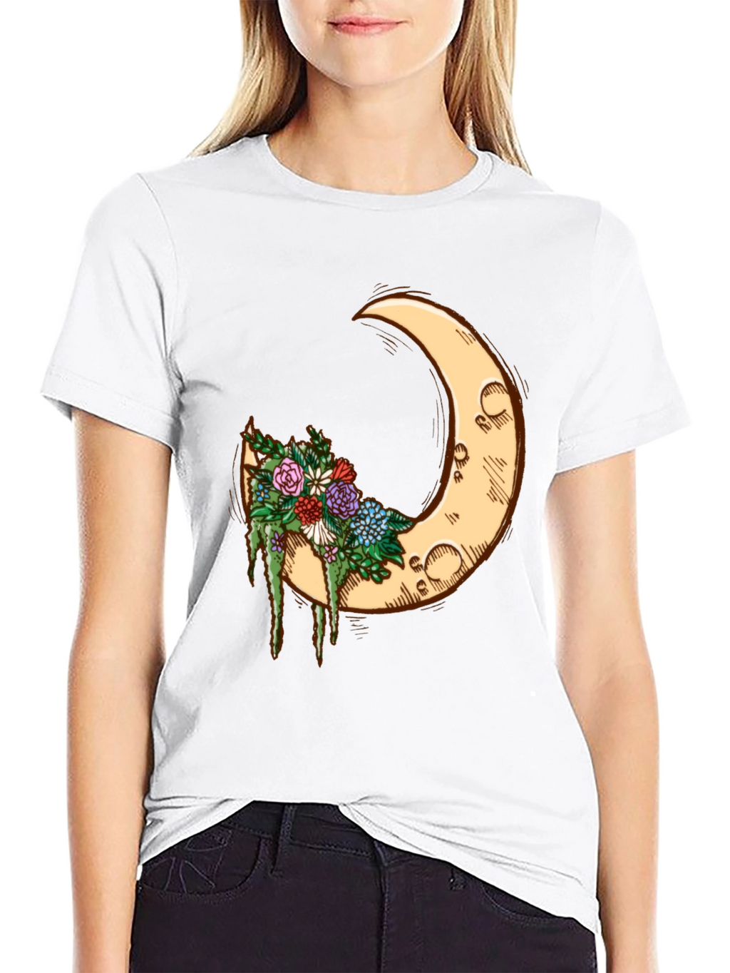 Crescent Moon Floral Tee