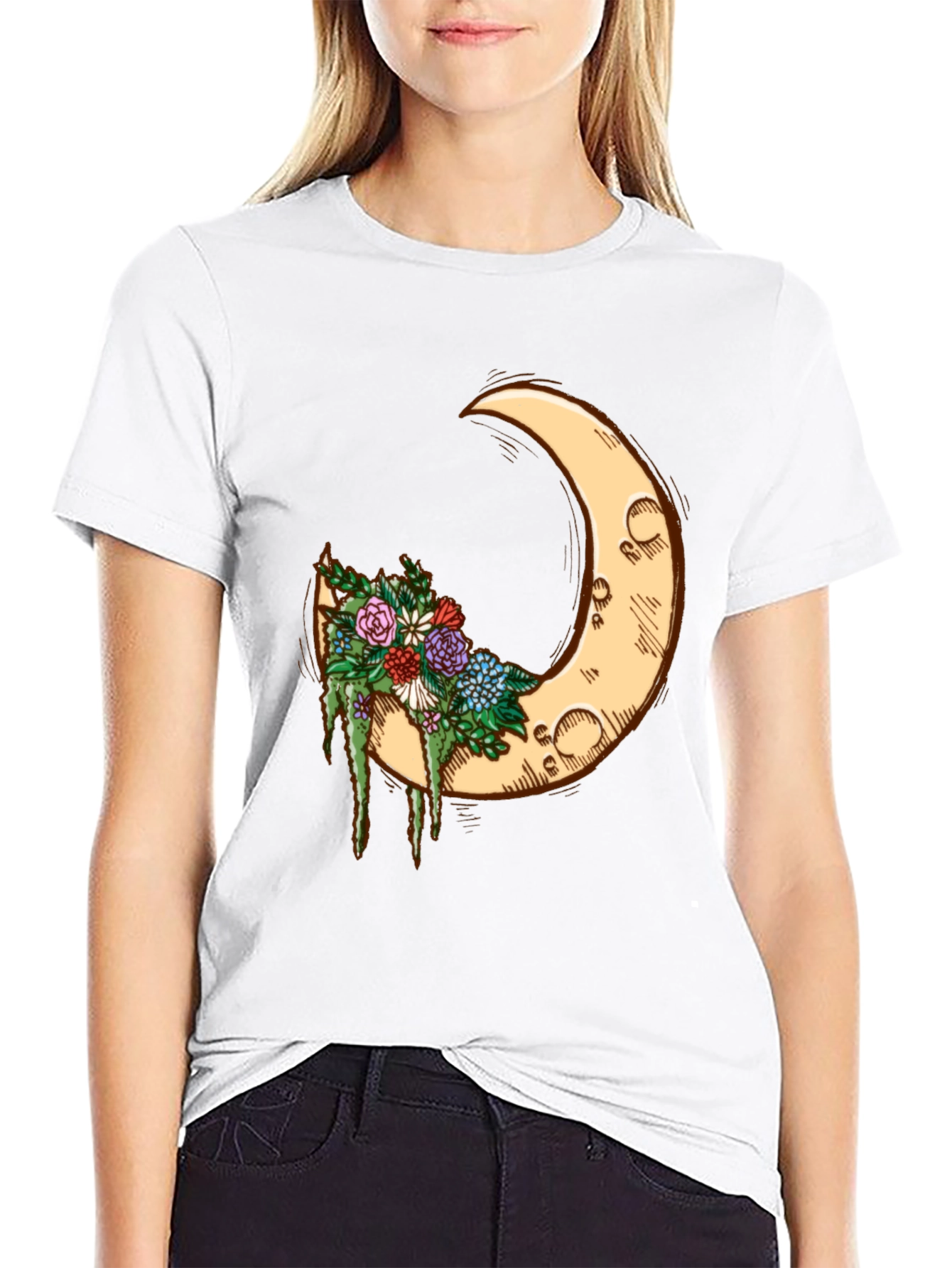 Crescent Moon Floral Tee