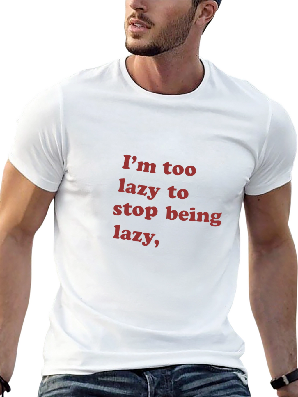 Lazy Statement Black T-Shirt