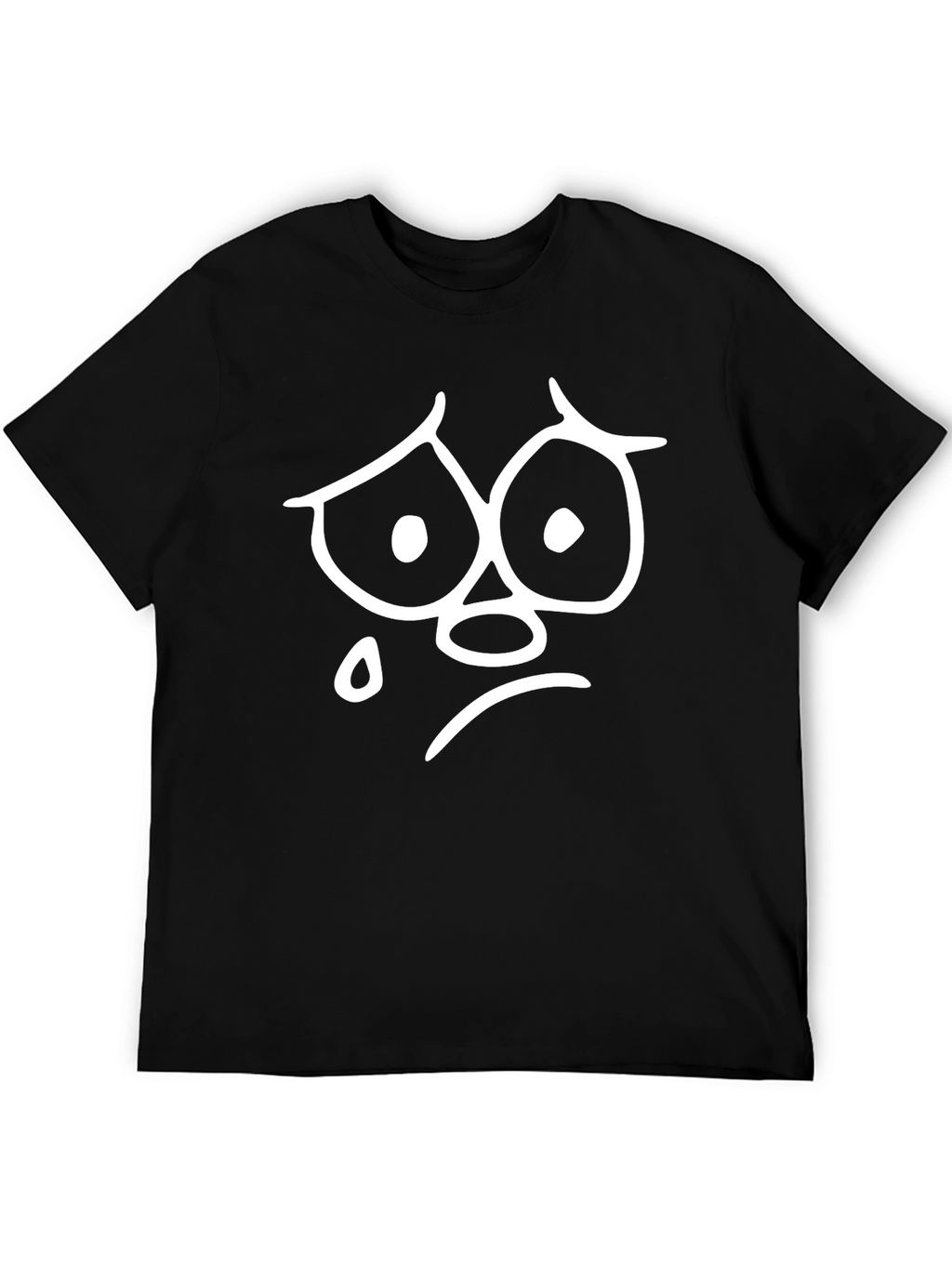 Sad Face Graphic Tee - Unisex Black T-Shirt