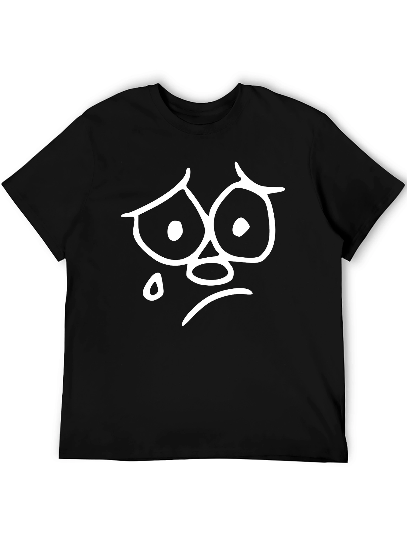Sad Face Graphic Tee - Unisex Black T-Shirt