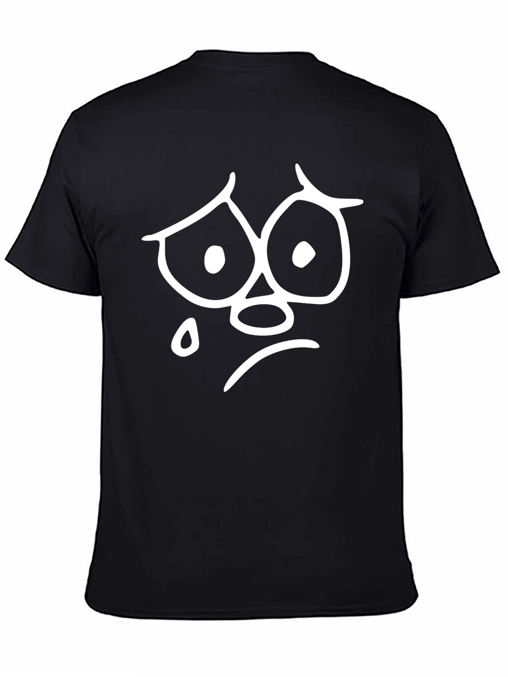 Sad Face Graphic Tee - Unisex Black T-Shirt