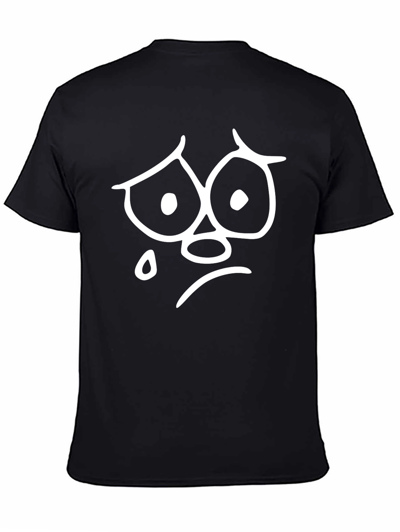Sad Face Graphic Tee - Unisex Black T-Shirt