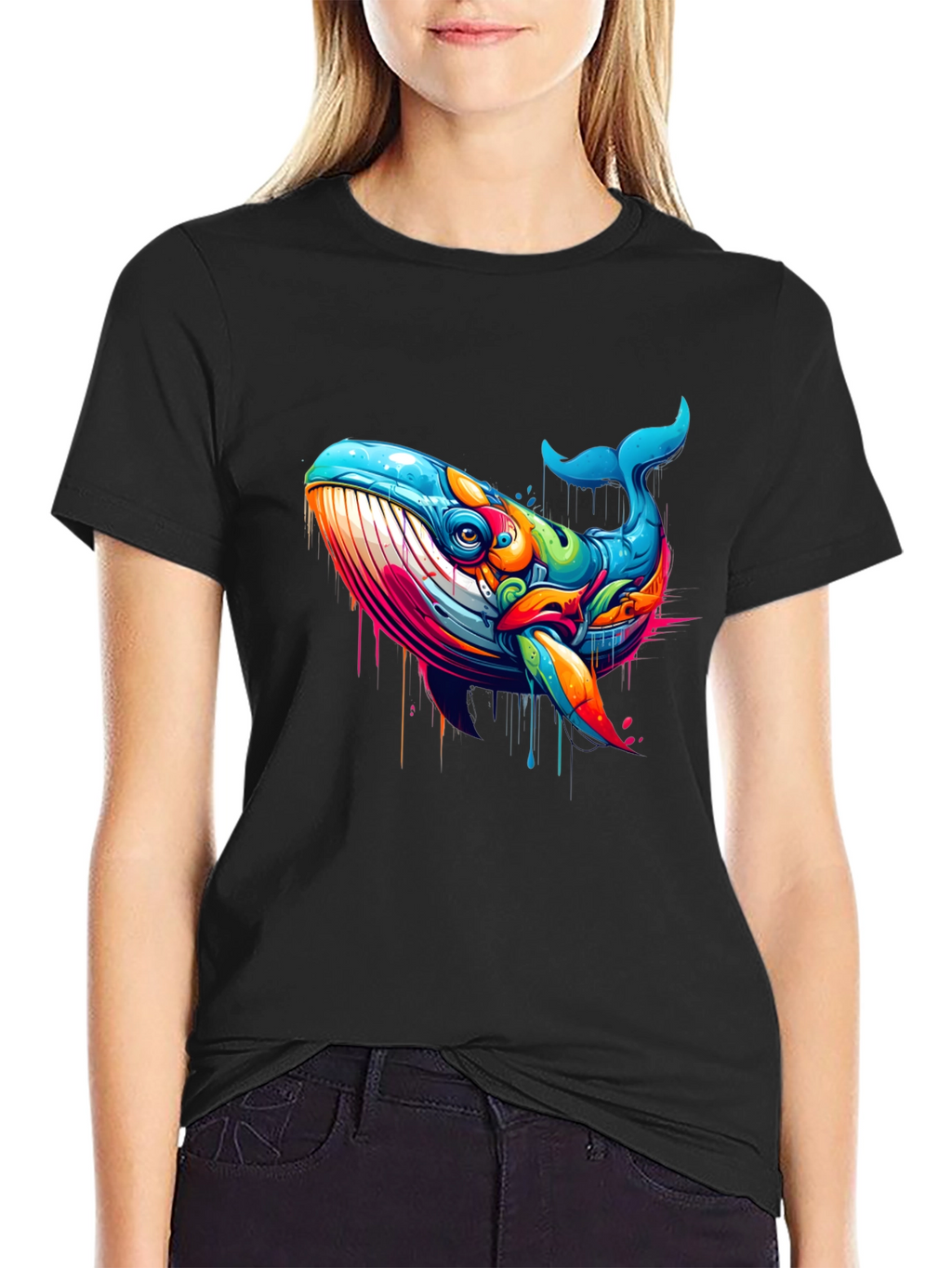 Vibrant Whale Graphic T-Shirt