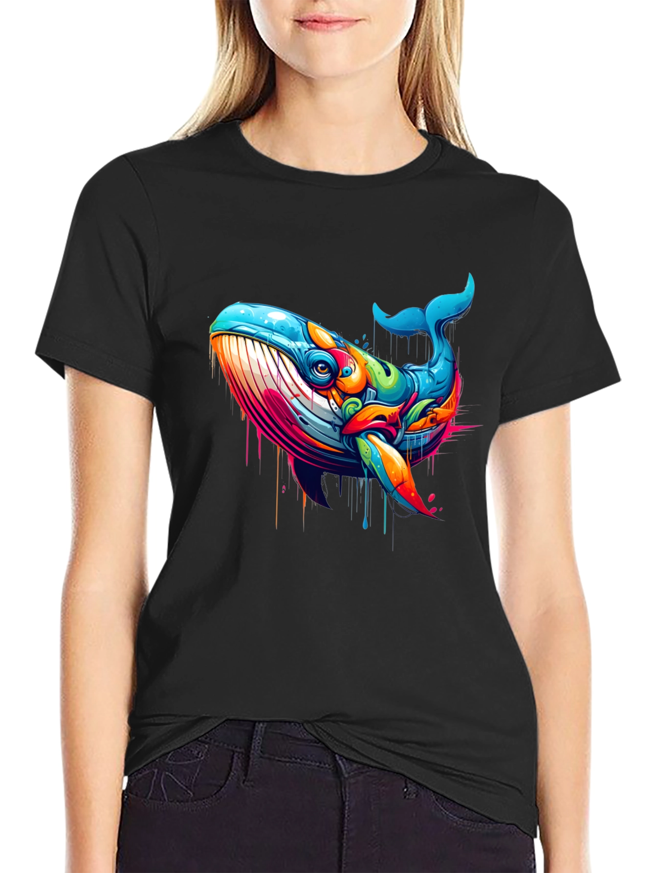 Vibrant Whale Graphic T-Shirt