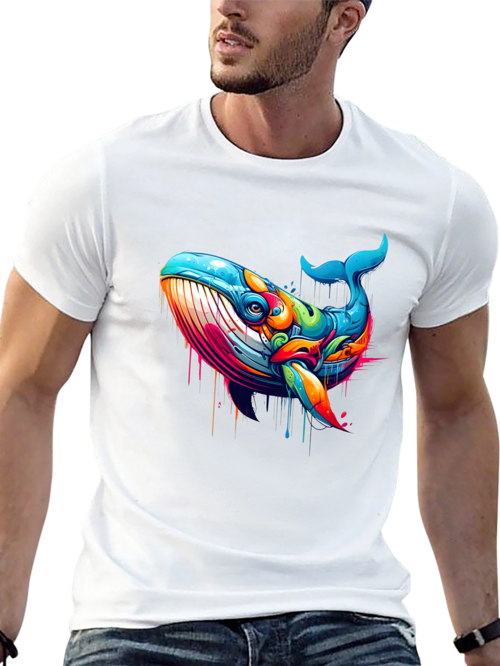 Vibrant Whale Graphic T-Shirt