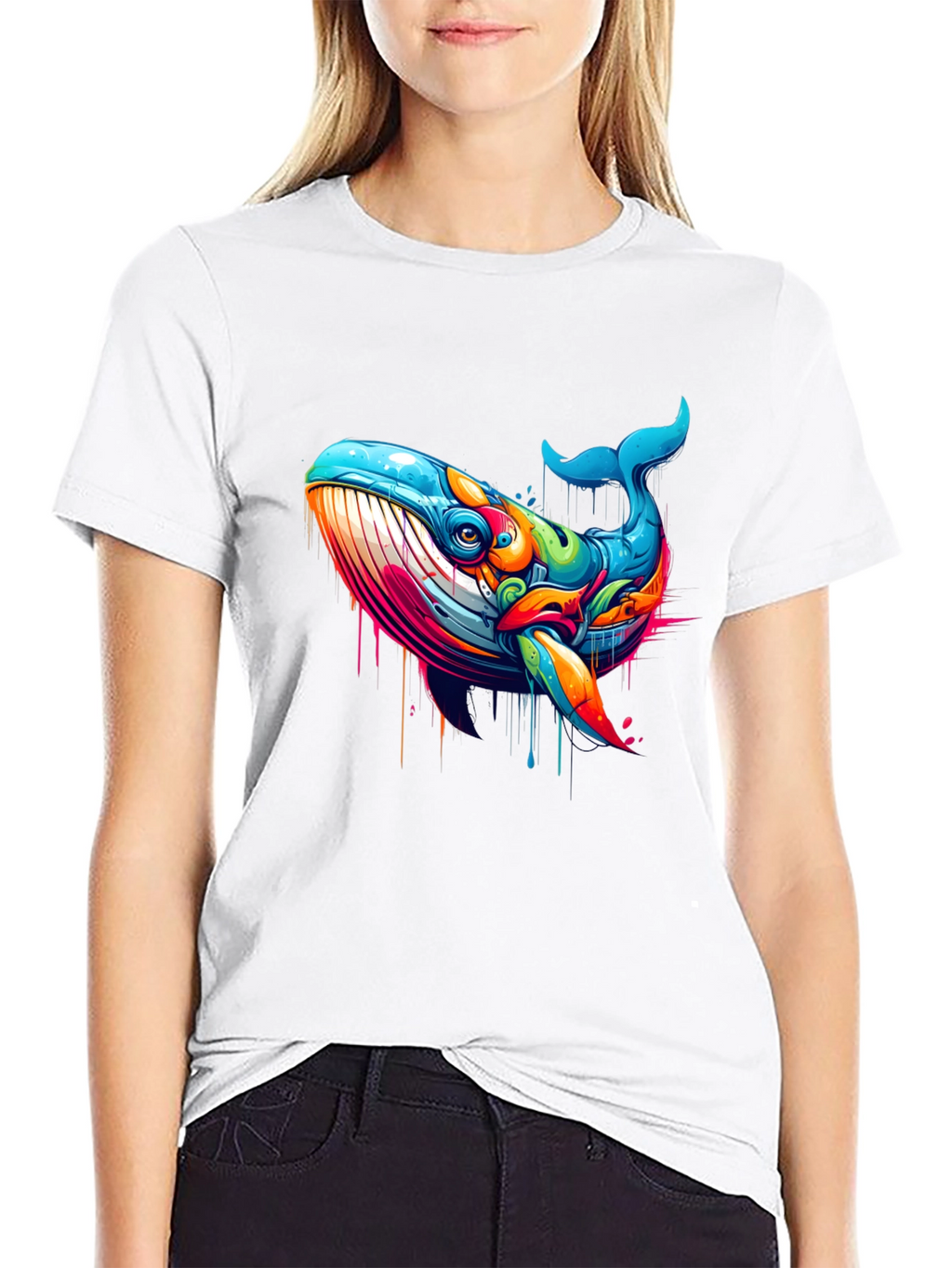 Vibrant Whale Graphic T-Shirt