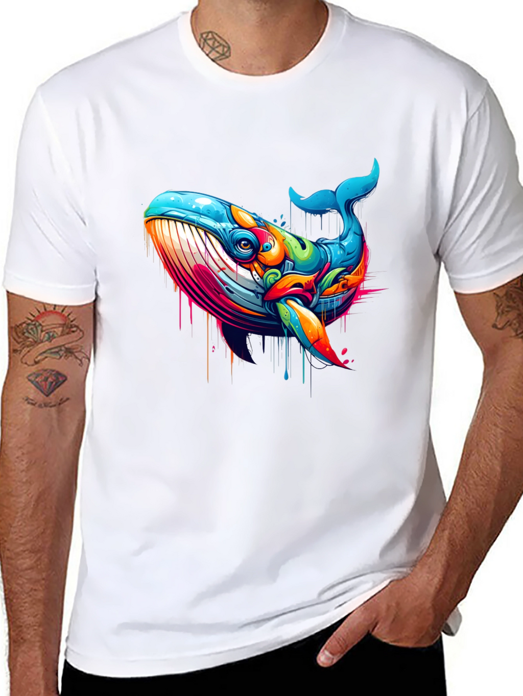 Vibrant Whale Graphic T-Shirt