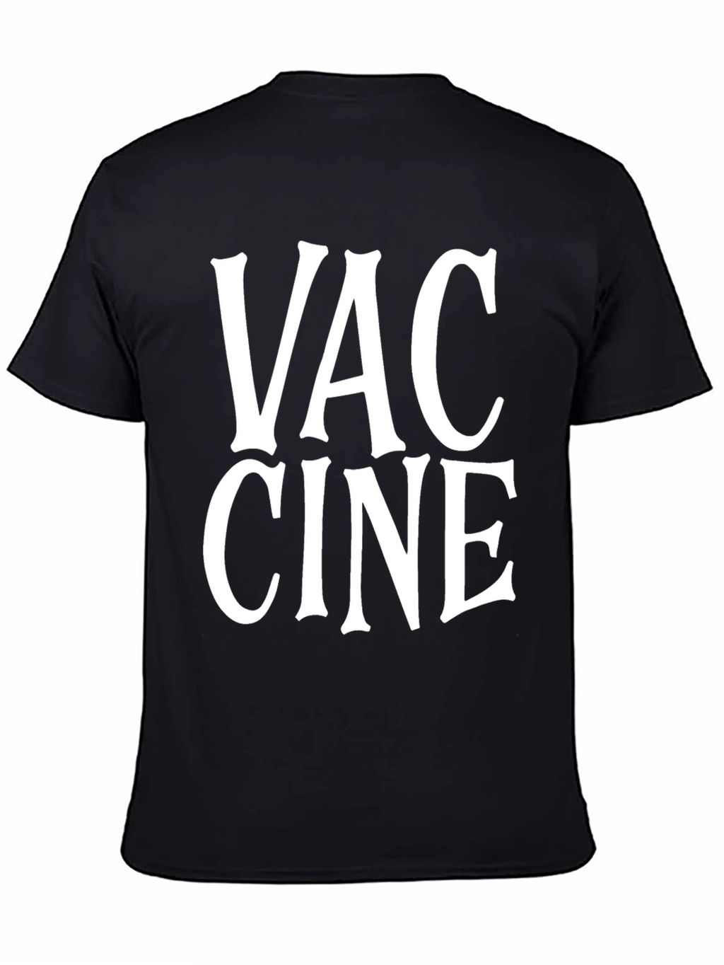 Vaccine Black Graphic Tee Shirt