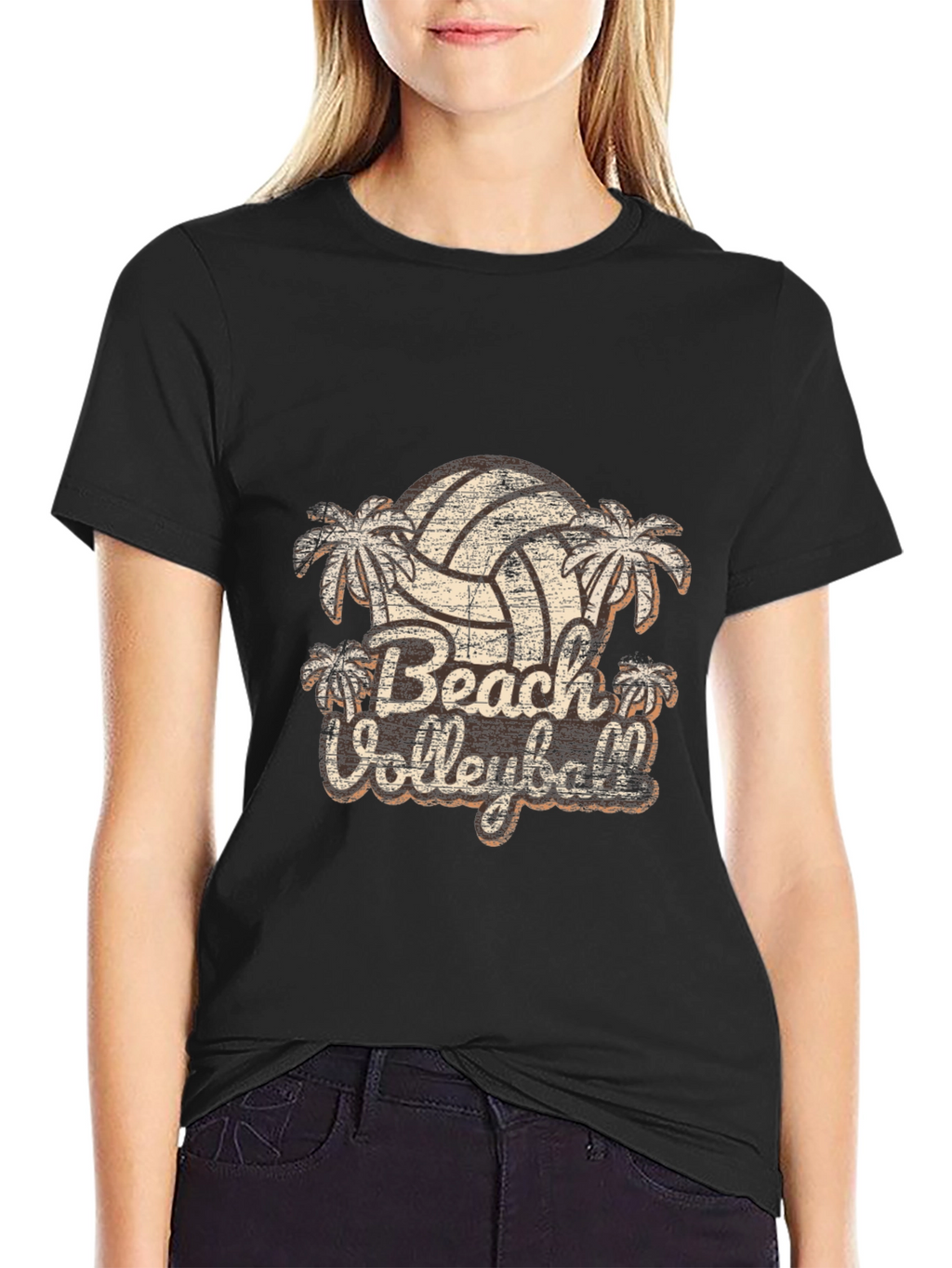 Retro Beach Volleyball Graphic T-Shirt