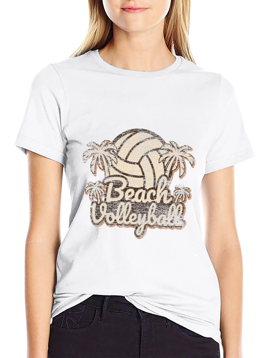 Retro Beach Volleyball Graphic T-Shirt