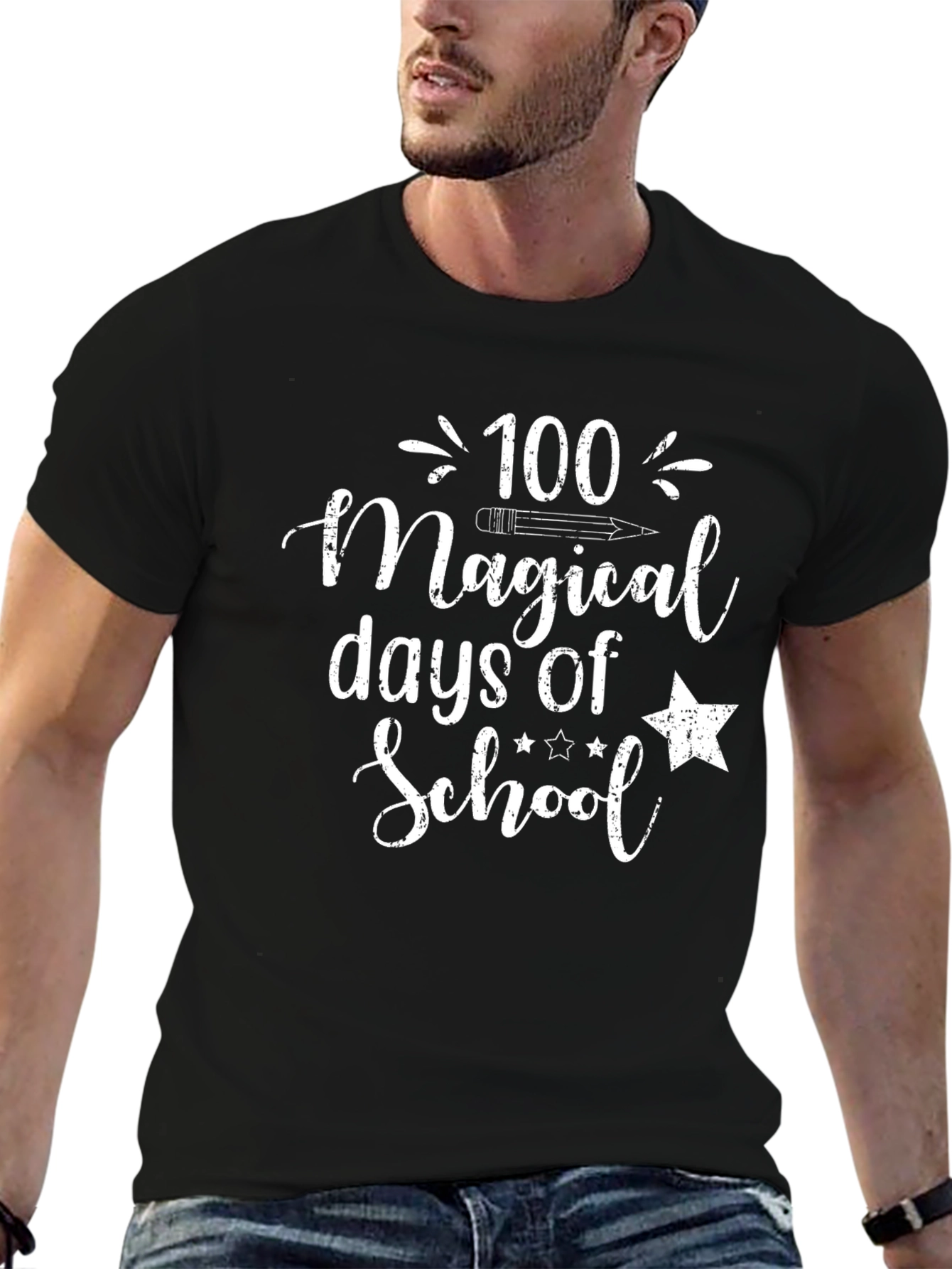100 Magical Days of School Black T-Shirt