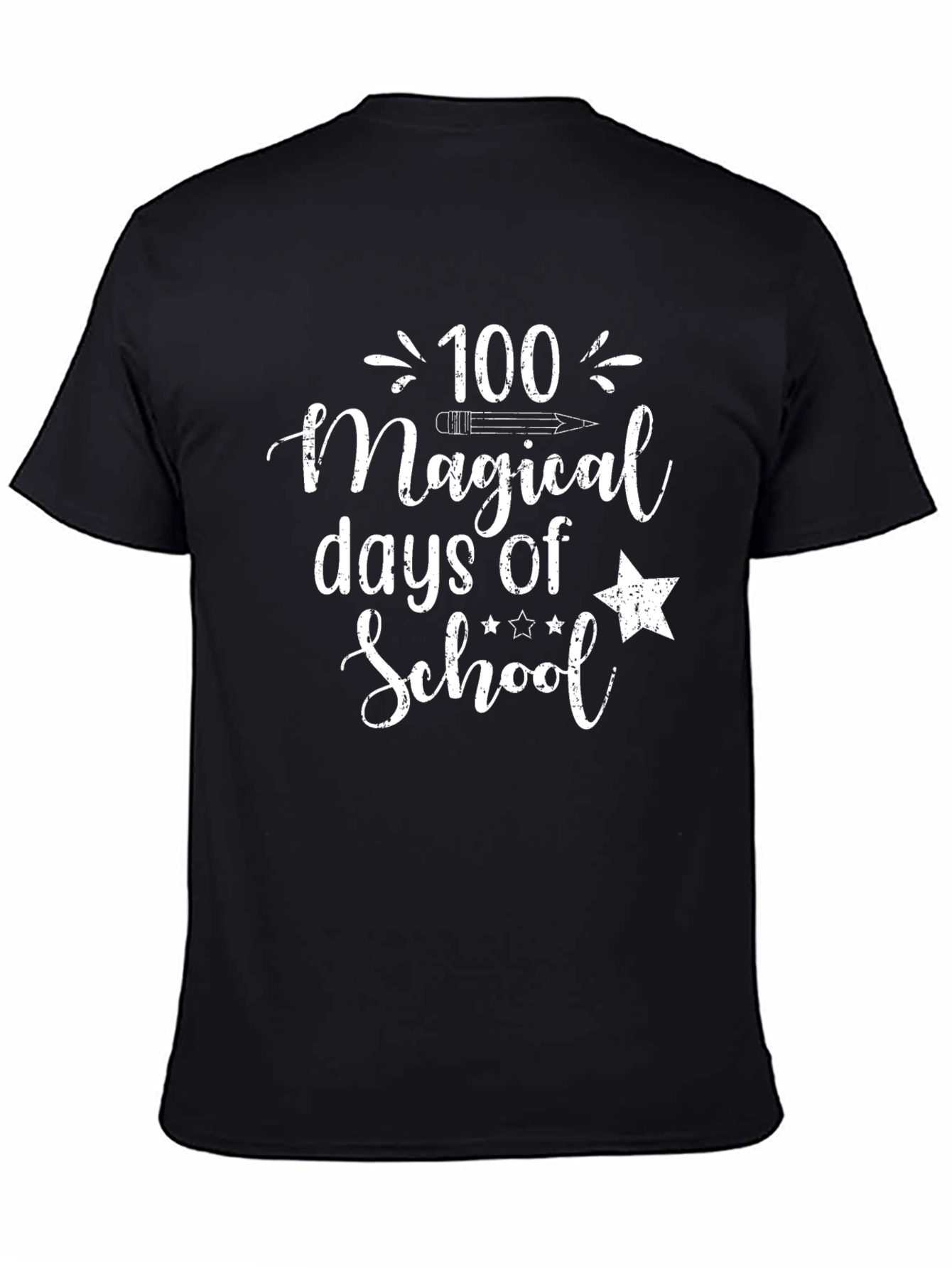 100 Magical Days of School Black T-Shirt
