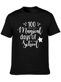 100 Magical Days of School Black T-Shirt