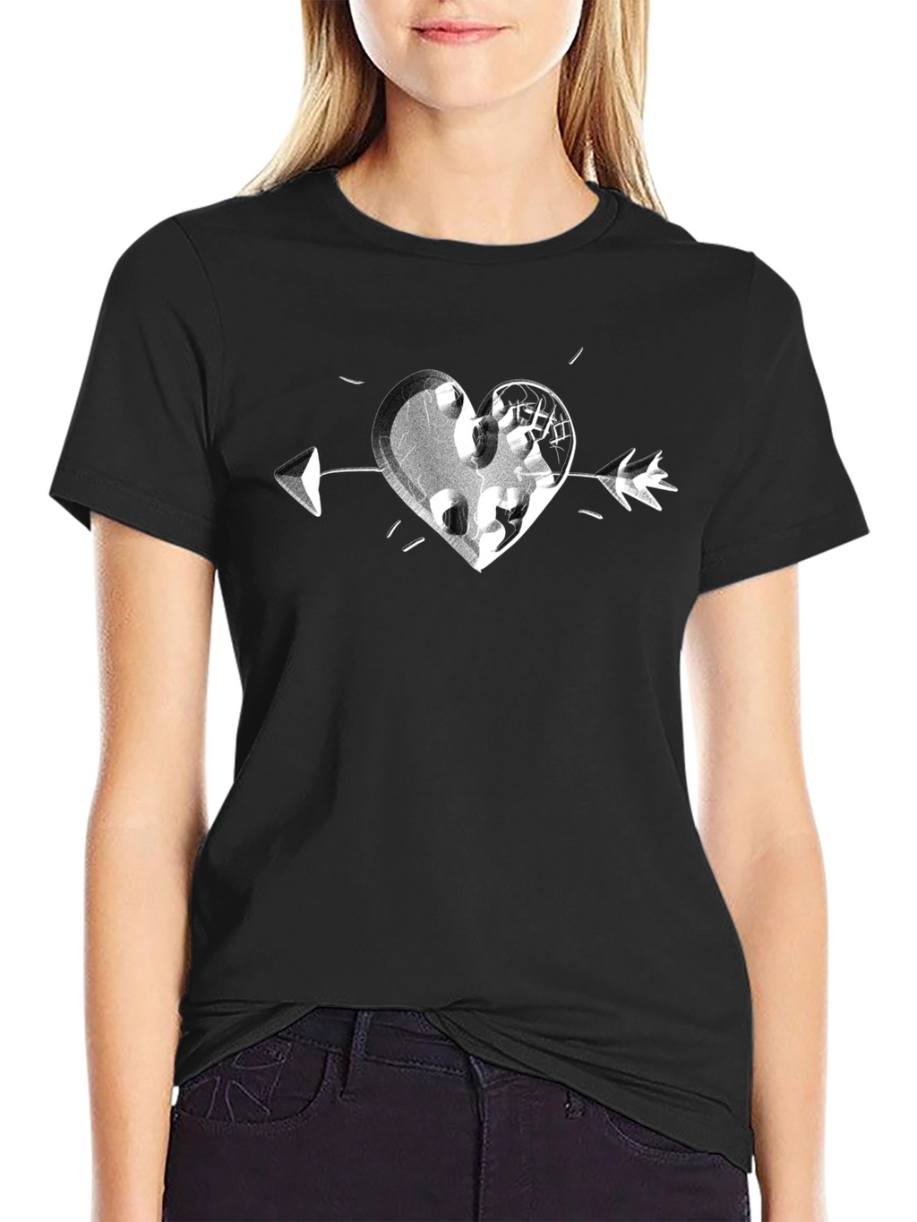 Heart Arrow Graphic Tee - Casual Comfort