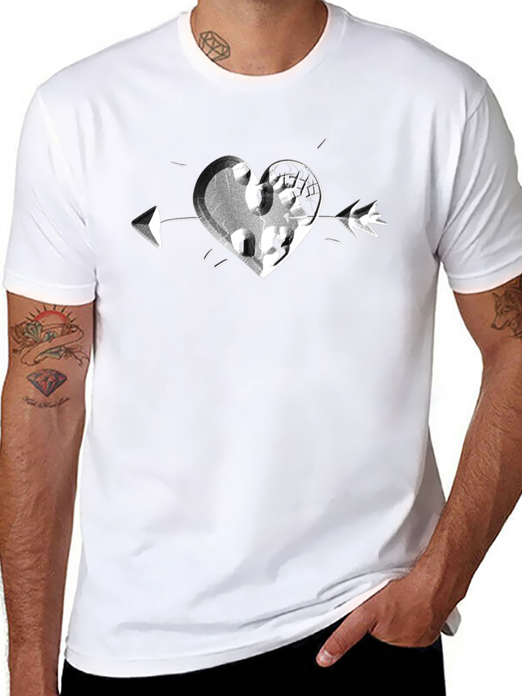 Heart Arrow Graphic Tee - Casual Comfort