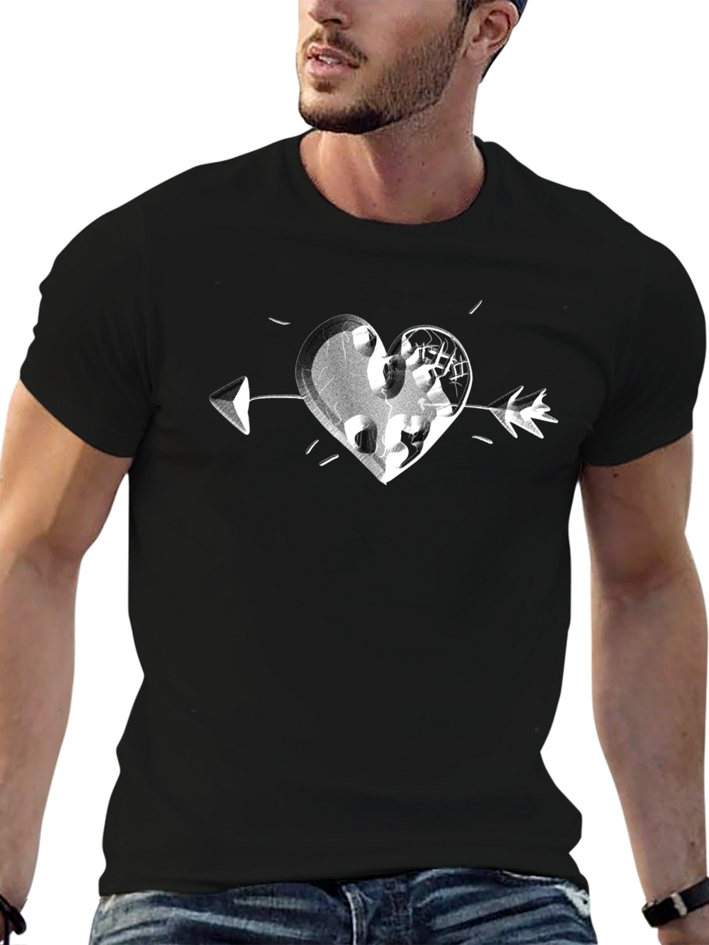 Heart Arrow Graphic Tee - Casual Comfort