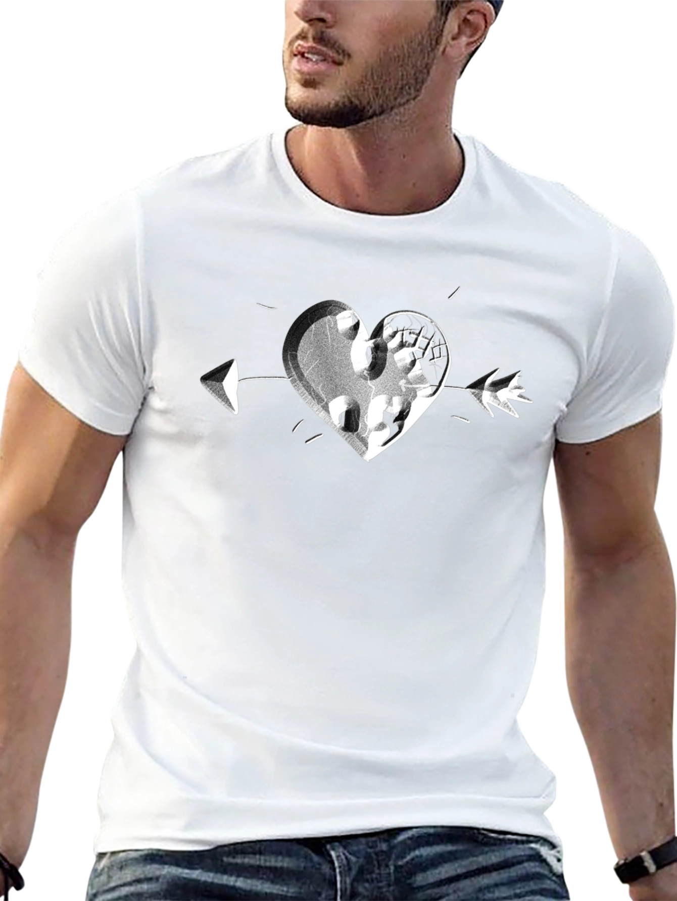 Heart Arrow Graphic Tee - Casual Comfort