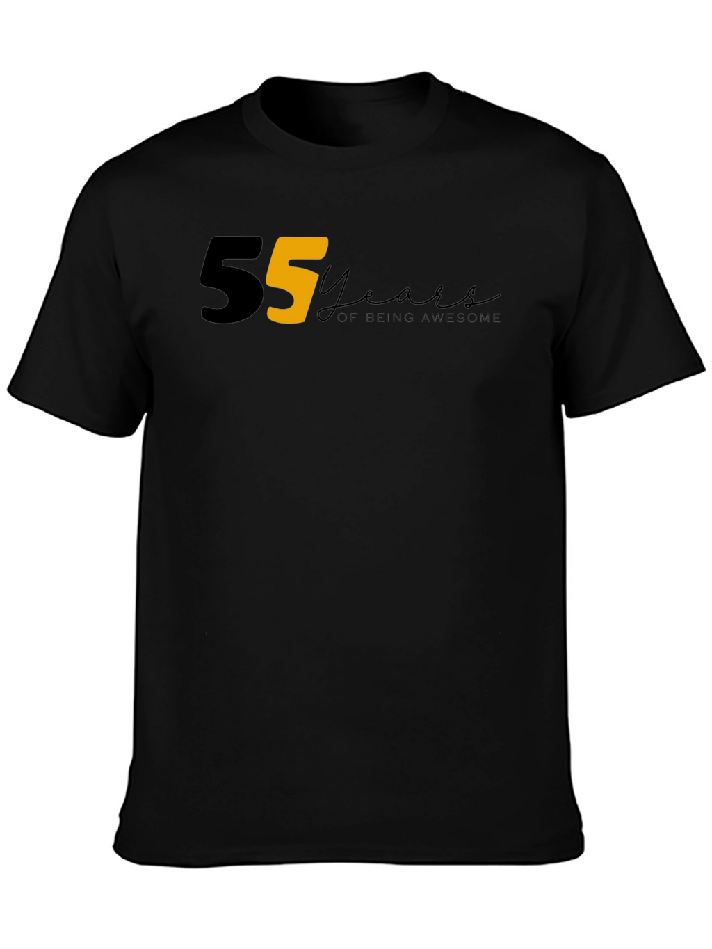 55 Years of Being Awesome Graphic Tee - Black