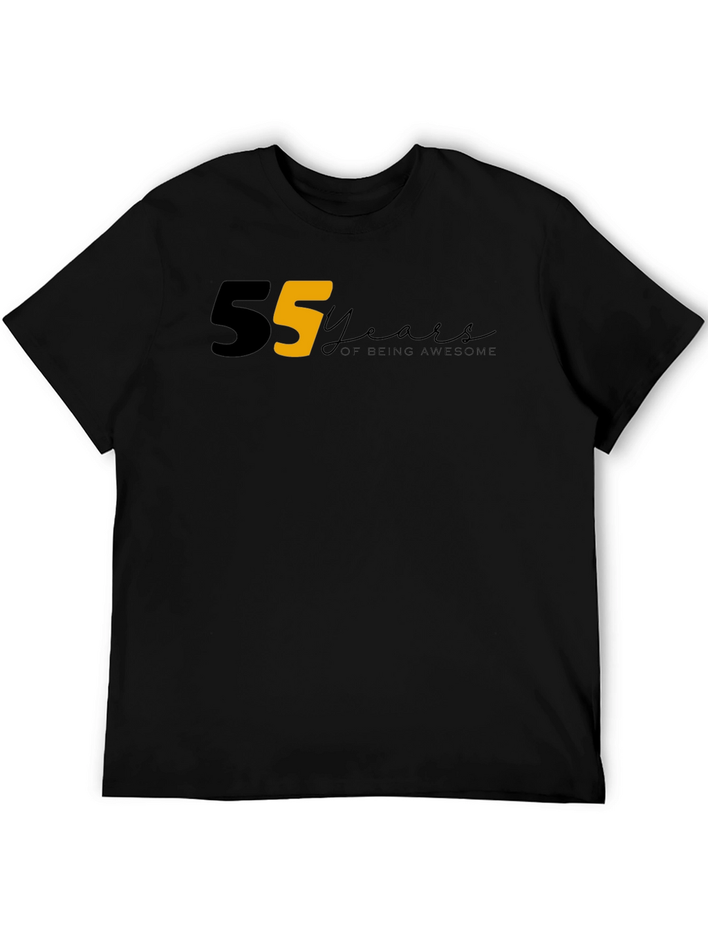 55 Years of Being Awesome Graphic Tee - Black