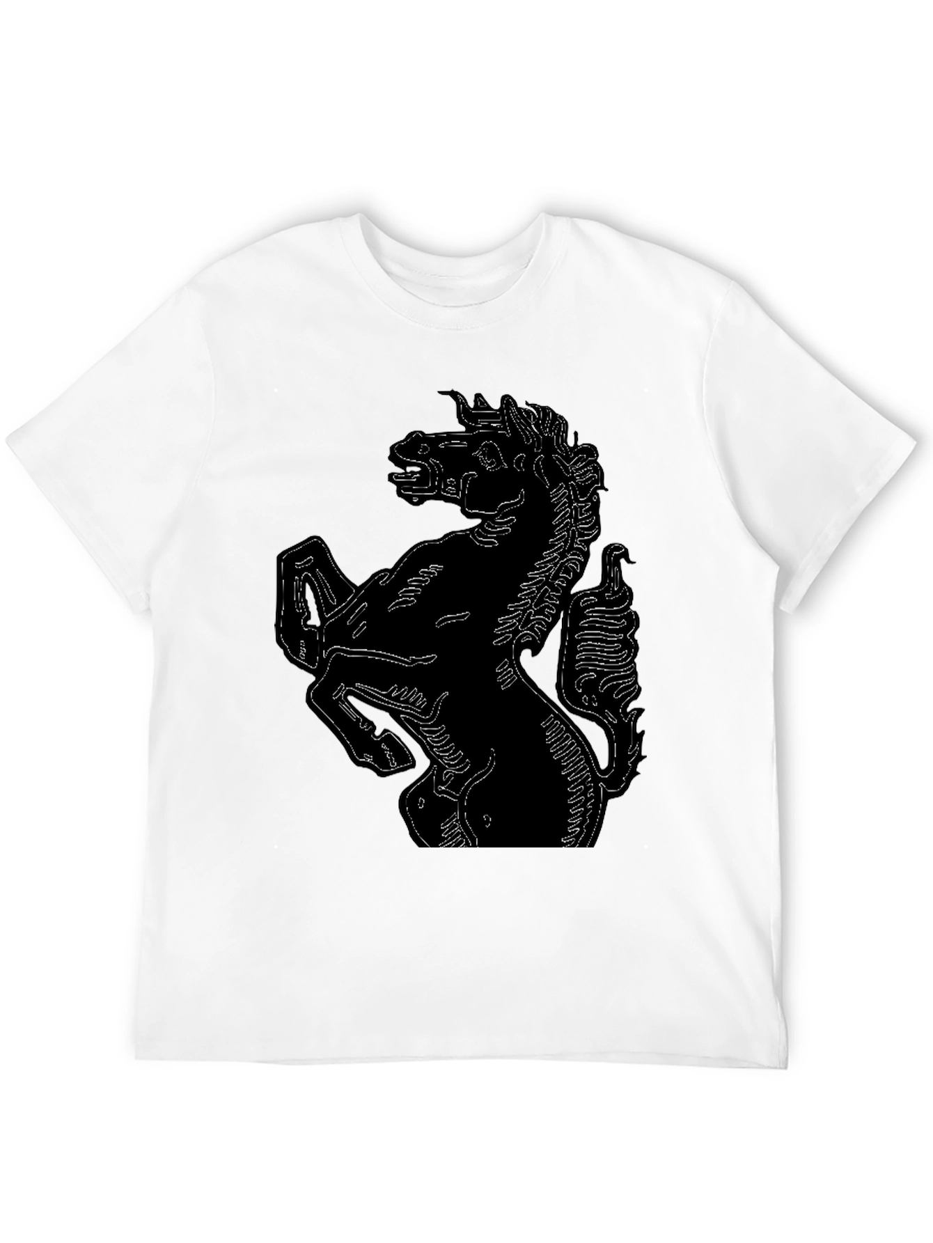 Bold Black T-Shirt with Horse Graphic