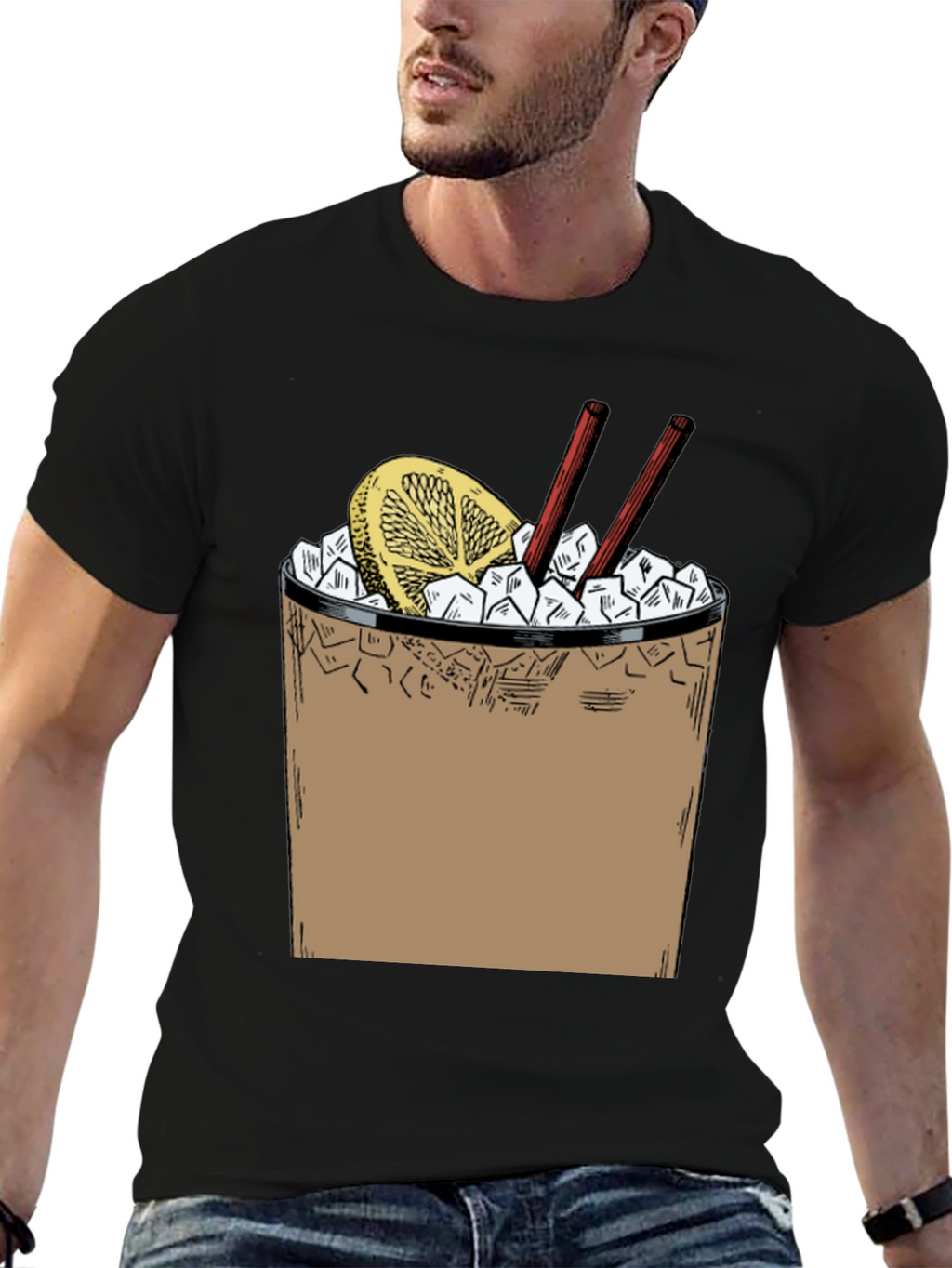 Cool Cocktail Graphic T-Shirt - Black