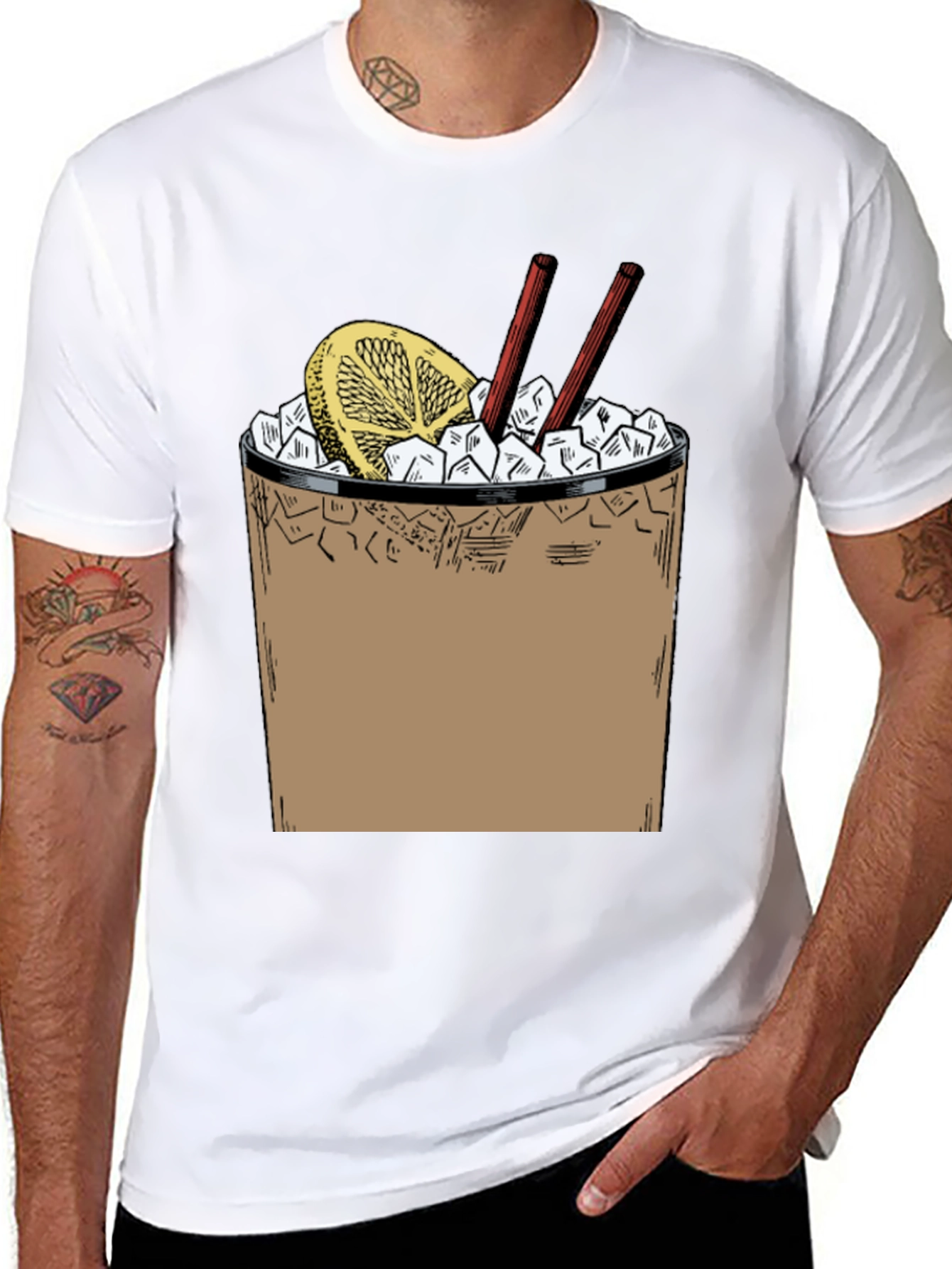 Cool Cocktail Graphic T-Shirt - Black