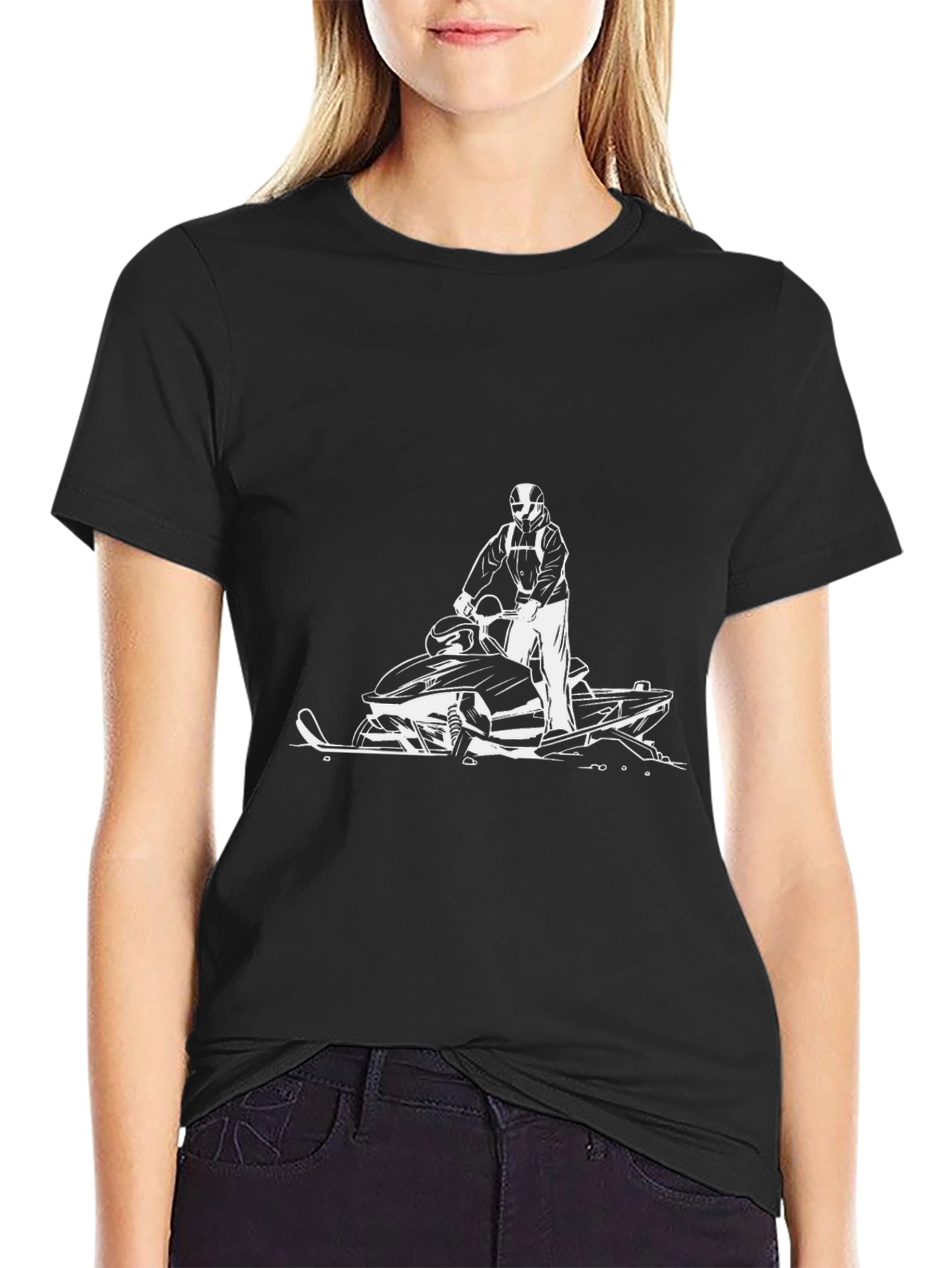 Black Snowmobile Graphic Tee